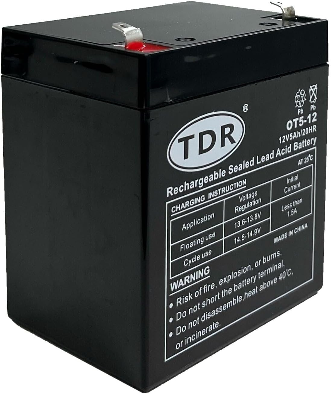 TDR 3Pcs OT5-12 12V 5Ah Sealed Lead Acid SLA Compact Battery Scooters Golf Carts Dust Collectors Mowers Alarm Systems Marine Equipment Power Tools image number 3