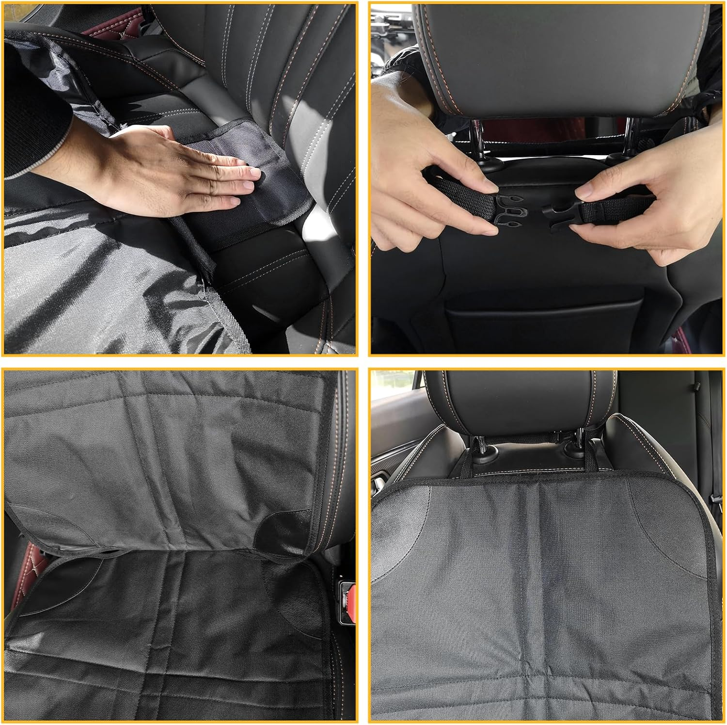 Fxvhojq Car Seat Protector Universal Seat Covers for Baby Car Seat Waterproof Child Car Seat Mat Non-Slip Car Seat Cover with Mesh Pockets Waterproof Seat Protectors for Vehicles Baby Pets image number 4