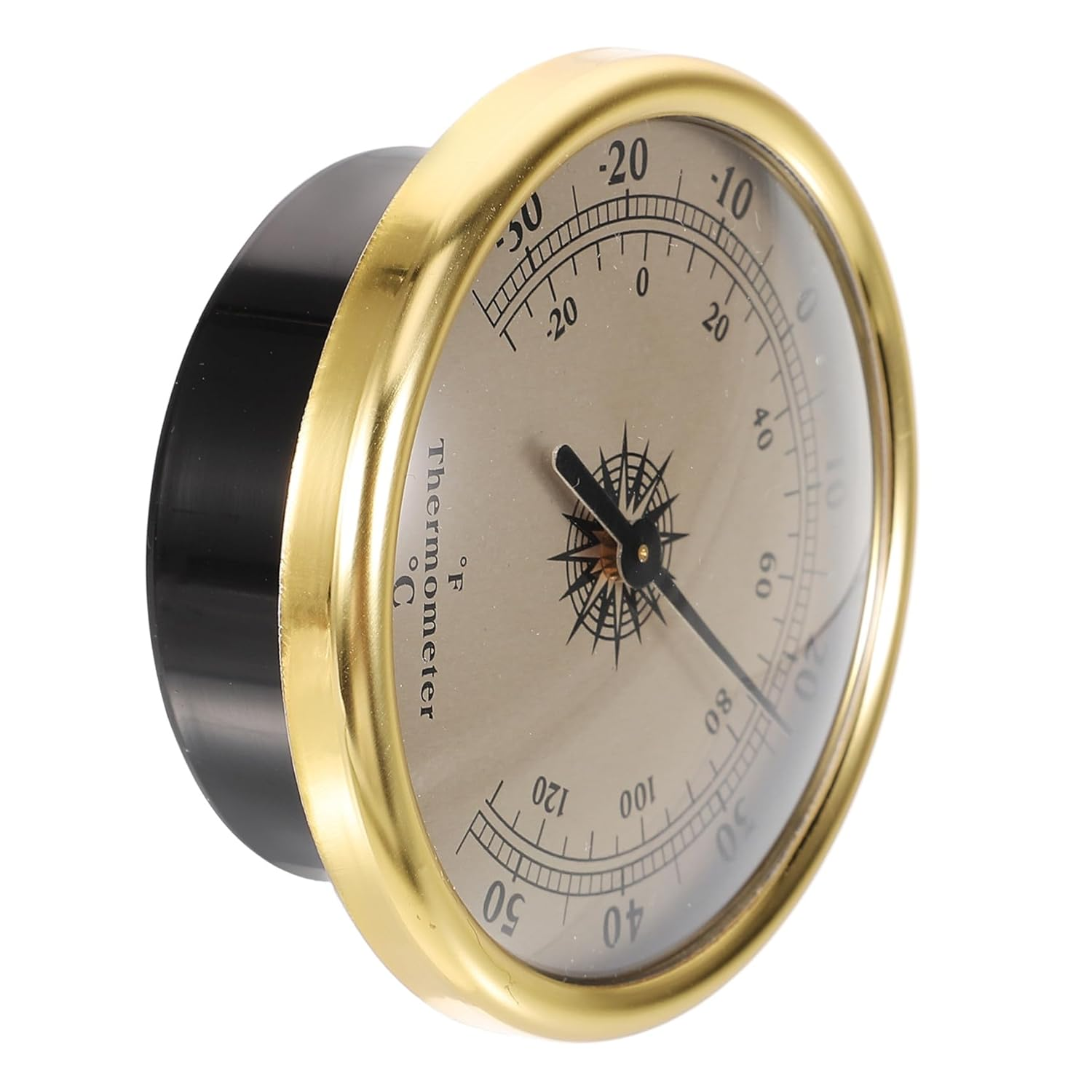 Wall Mounted Indoor Thermometer and Temperature Gauge for Home Use Small round Metal Temperature Meter Fahrenheit Display Weather Station Tool image number 1