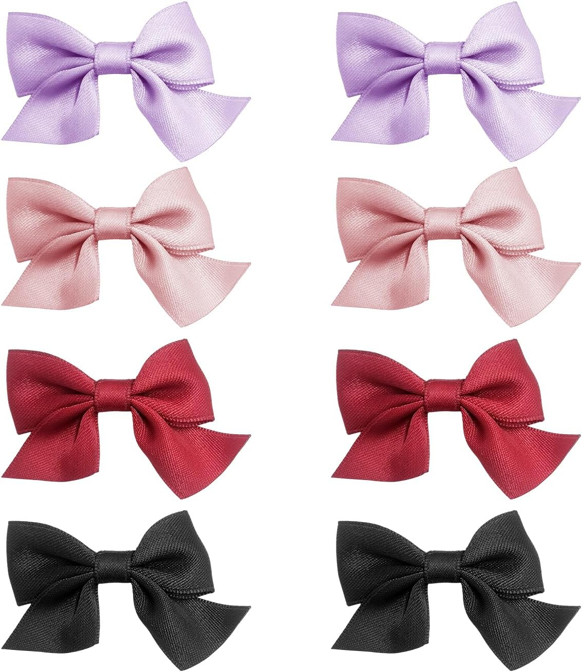 4 Pairs Bow Hair Pins, Simple, Solid Colour, Cute Hair Accessories for Girls, Elee Fastening Clips, Fashionable Hairstyle Decoration image number 1