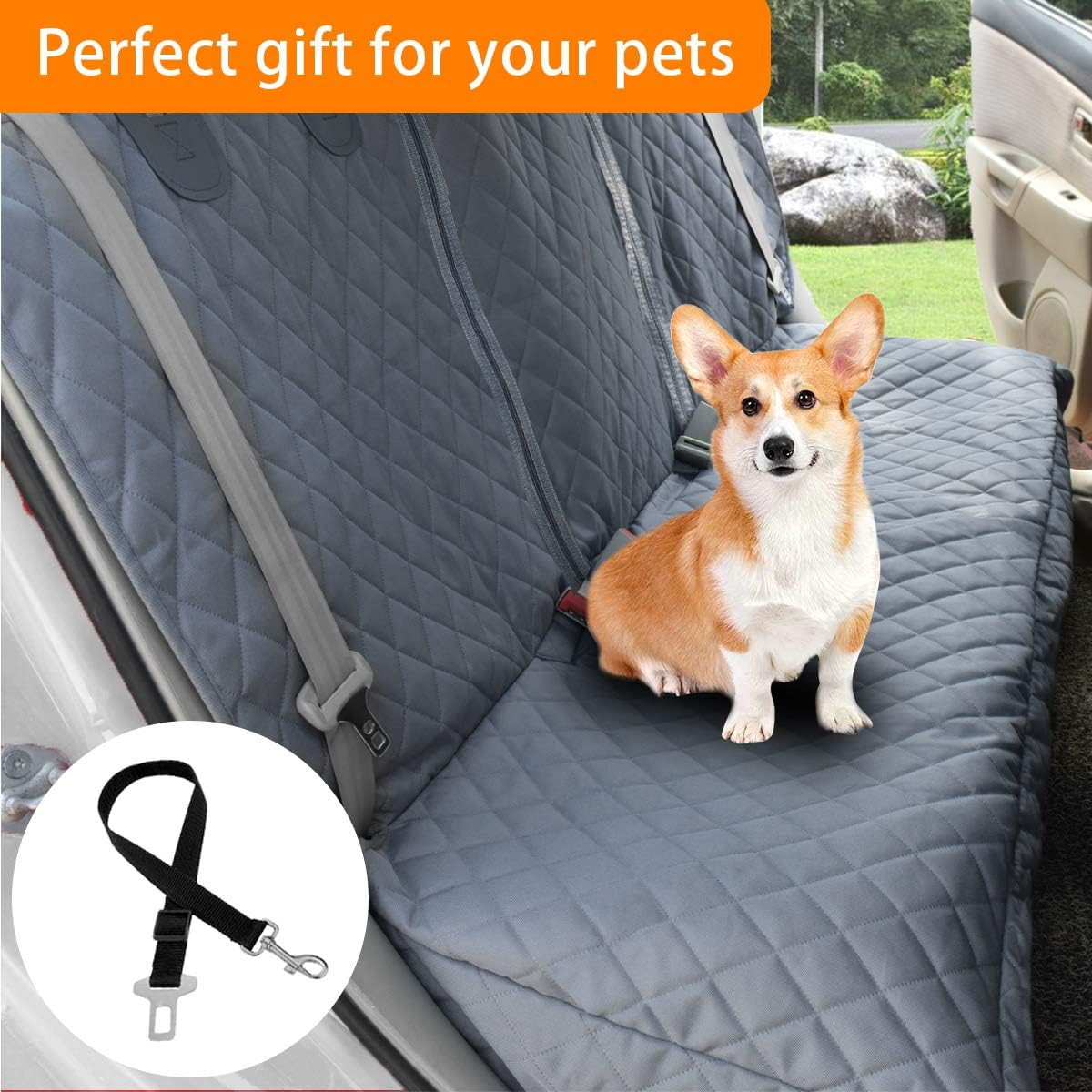 Honest Dog Car Seat Covers, Dog Seat Cover with Side Flap for Cars, Trucks, and Suv'S - Waterproof & Nonslip Pet Seat Cover for Backseat image number 4