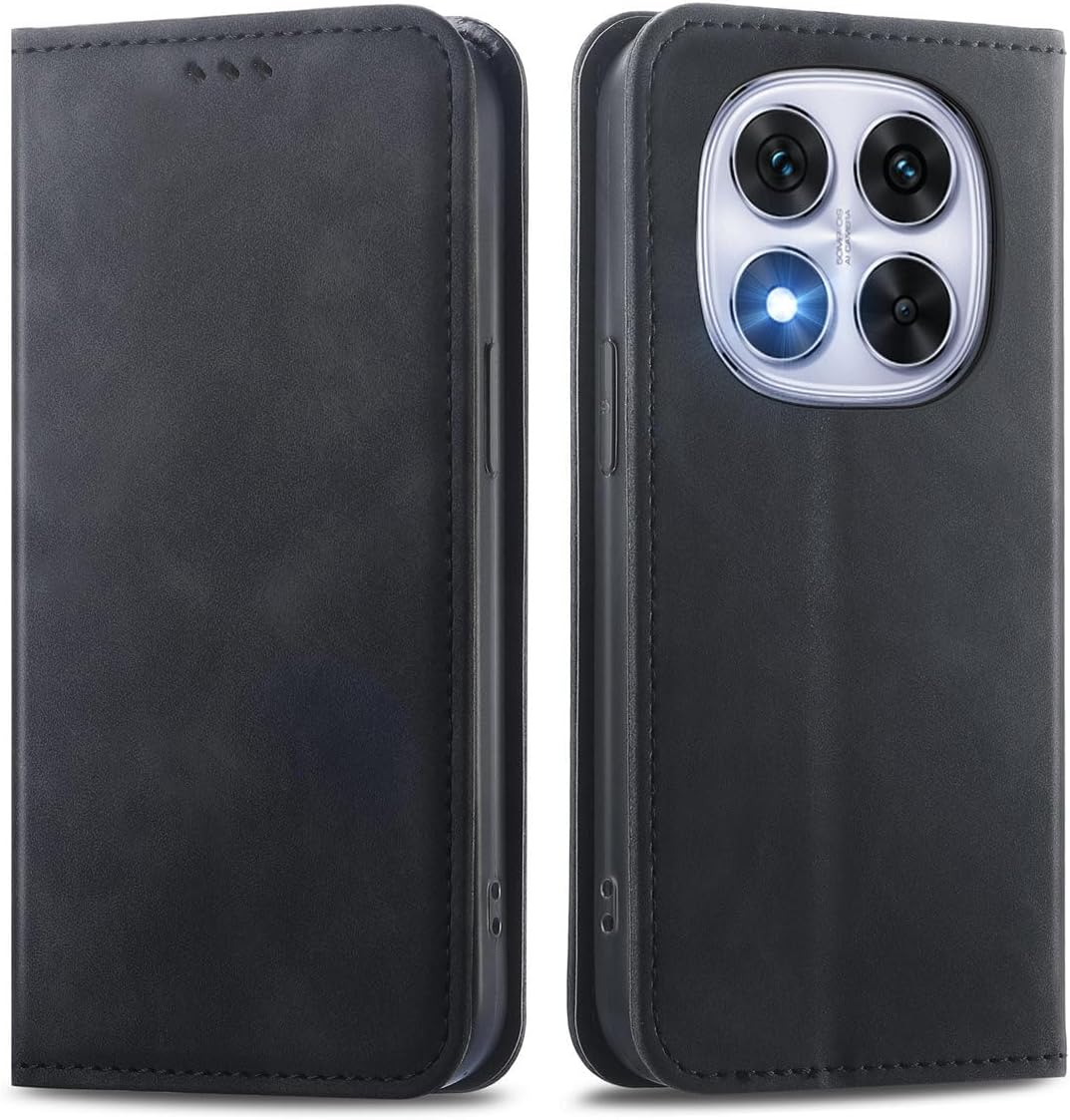 MOJIA Case for Xiaomi Redmi Note 14 Pro 5G / Poco X7 5G, PU Folio Leather Wallet Protective Case [Magnetic Closure], Mobile Phone Case with TPU Inner Shell, Card Holder Stand Case. Grey