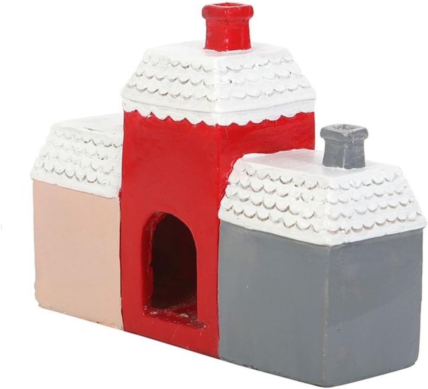 Cabin Incense Burner - Resin House Incense Holder,Winter Log Cabin Incense Burner, Resin Incense Burner, Red House Christmas, Cute, Festive Decor image number 3