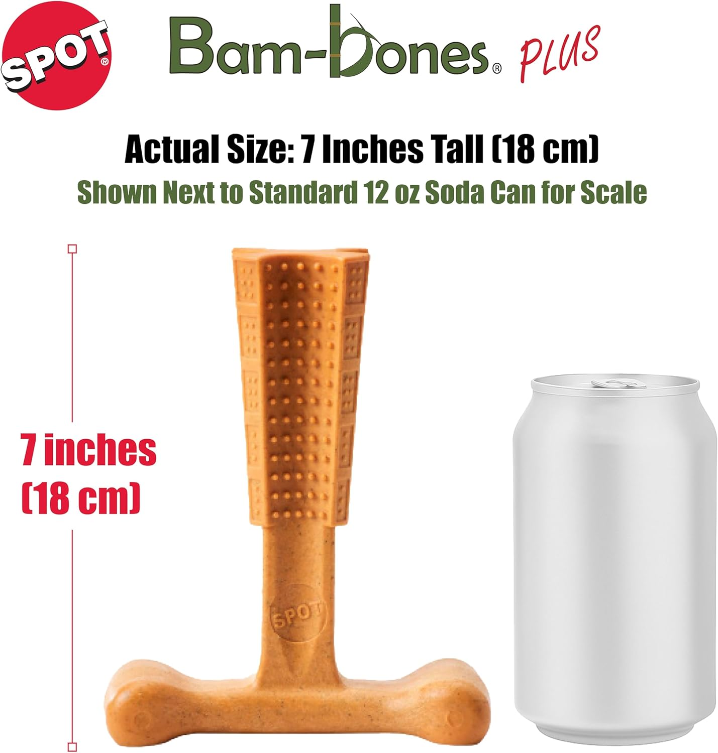 Bambone plus 7" /Dog Toys for Aggressive Chewers | Dog Chew Toy | Bone | Chew Toys for Aggressive Dogs | Interactive Dog Toy/Peanut Butter Flavor image number 6