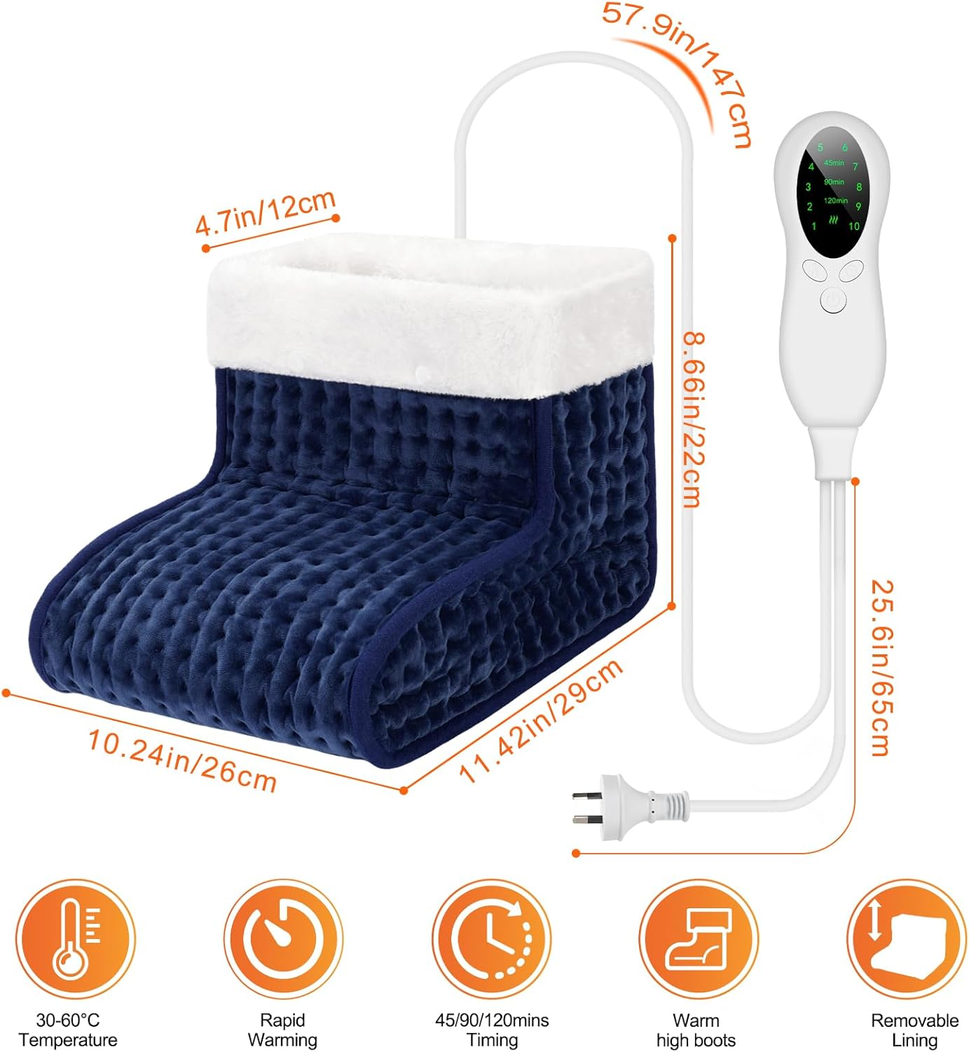 Electric Foot Warmer, Foot Warmer Heated for Men & Women image number 5