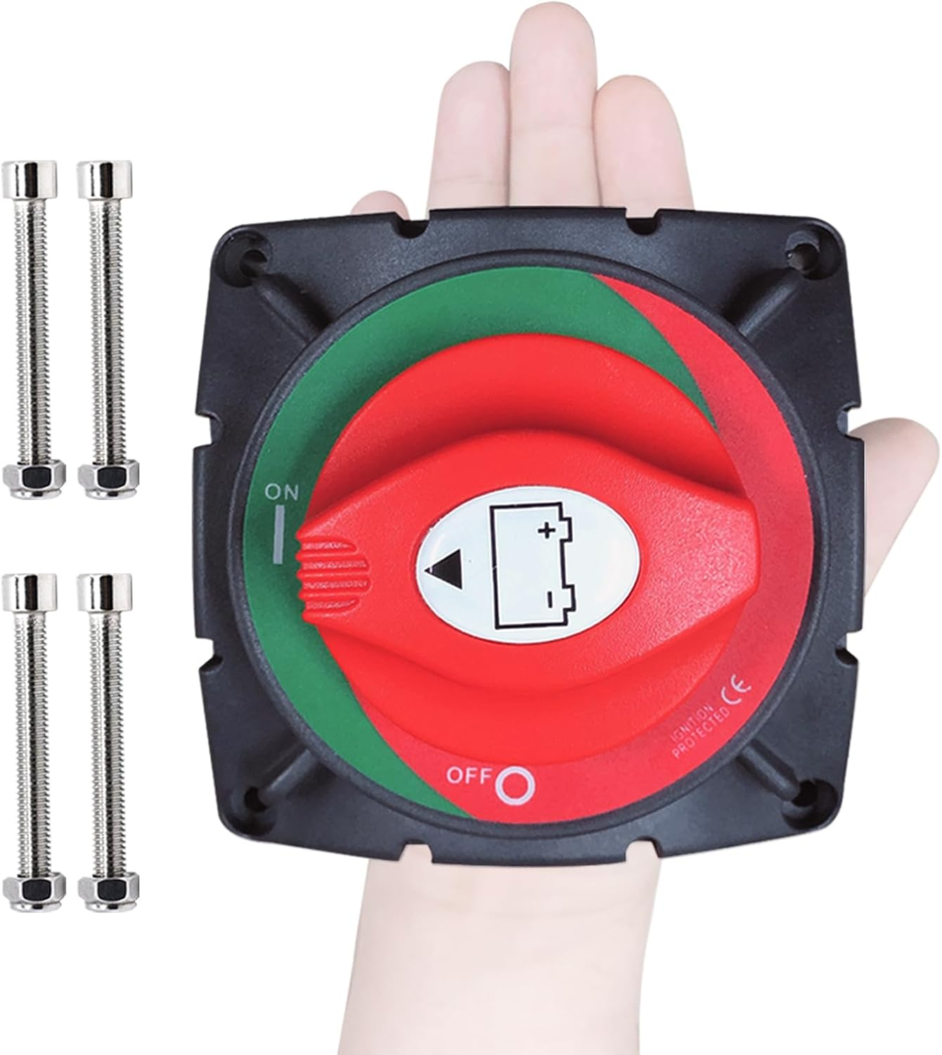 Ampper Battery Disconnect Switch, 12-48 V Battery Power Cut Master Switch Disconnect Isolator for Car, Vehicle, RV and Boat (On/Off)