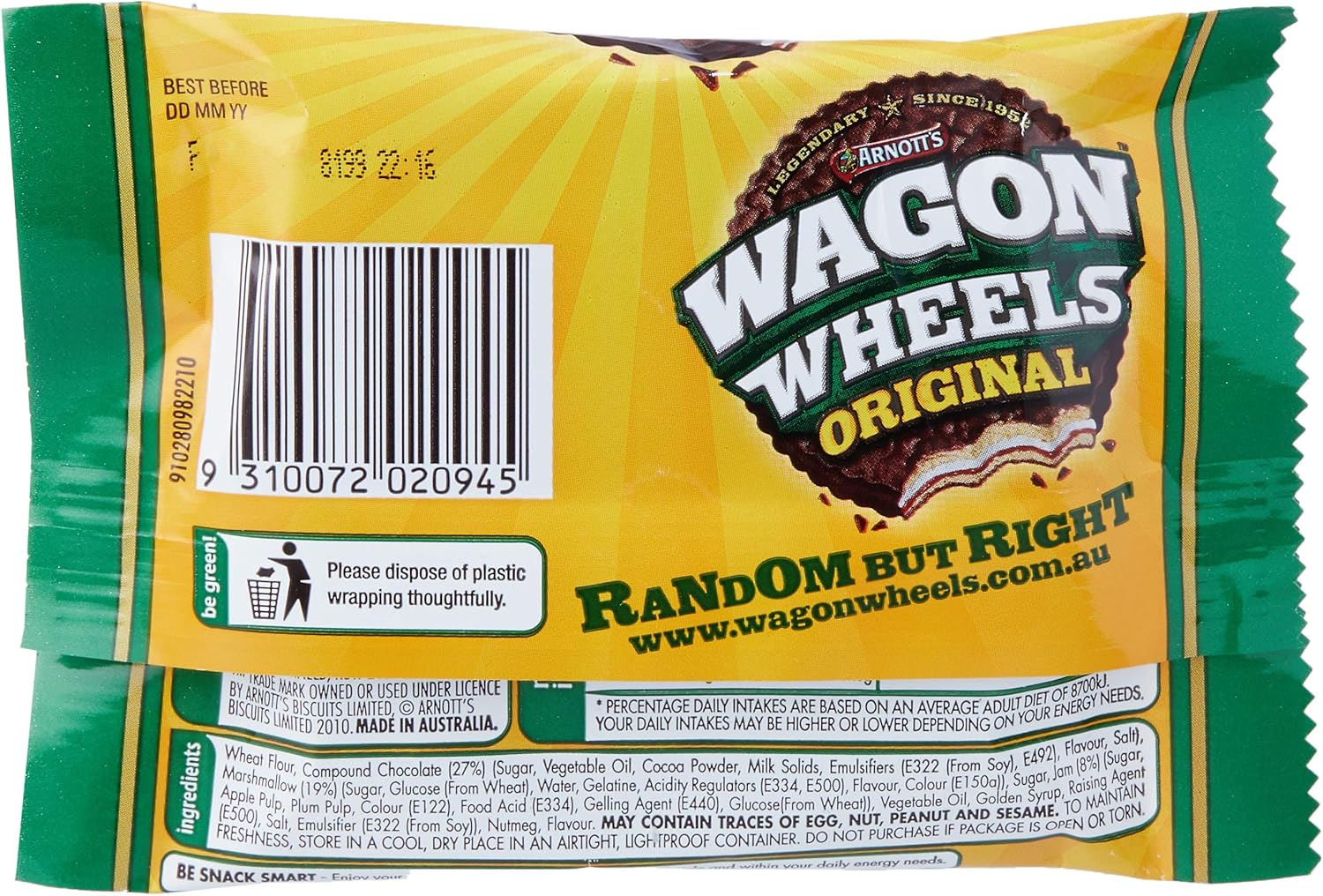 Arnott'S Wagon Wheels Original Chocolate Biscuits, 16 X 48 Grams image number 2