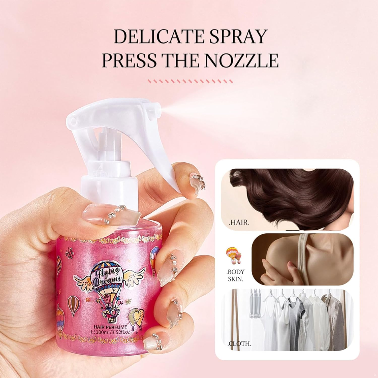 RUNQHUI Long Lasting Fresh Scent Body Spray Perfume Mist for Women Men Light Fragrance for Hair Skin and Clothes Pink One Size - Pink image number 5