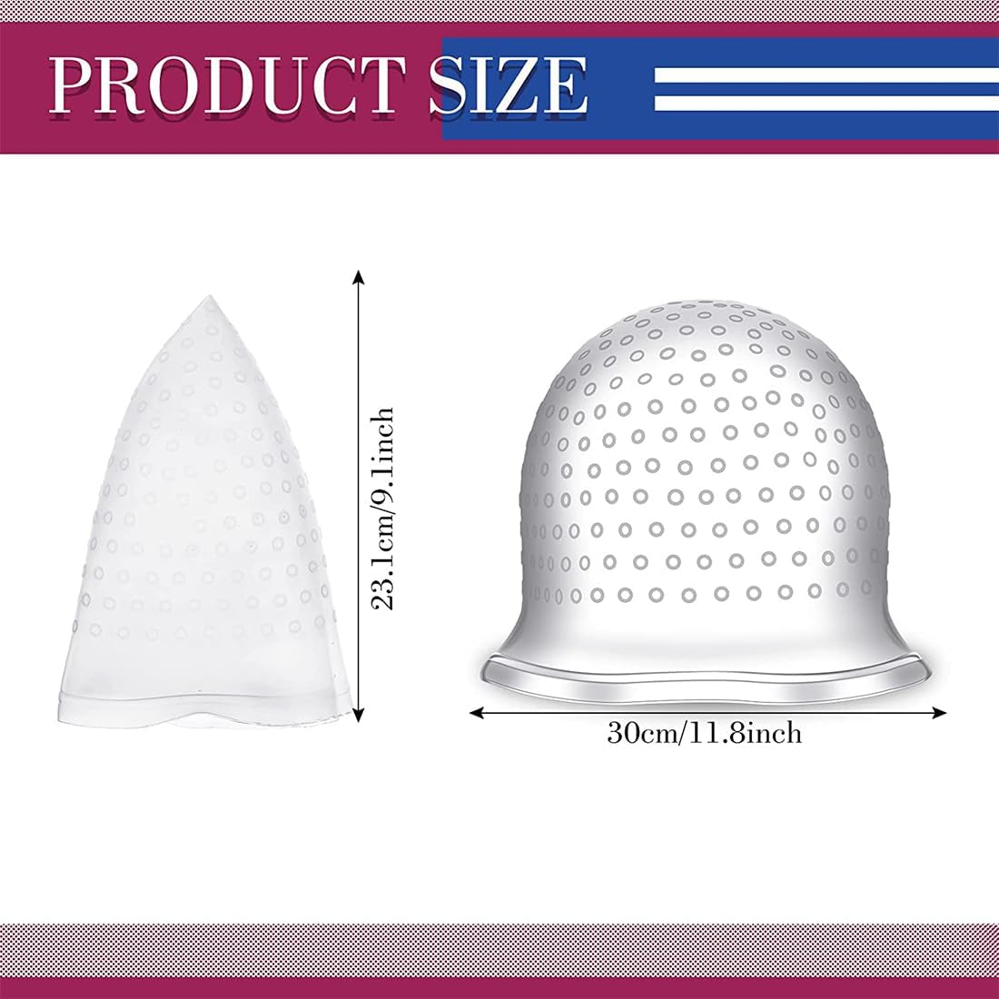 Silicone Highlight Cap, Highlight Cap, Reusable Salon Hairdressing Cap, Highlight Hair Cap, Salon Hair Dye Cap for Women Girls Colouring Hair, with Metal Hooks, White image number 3