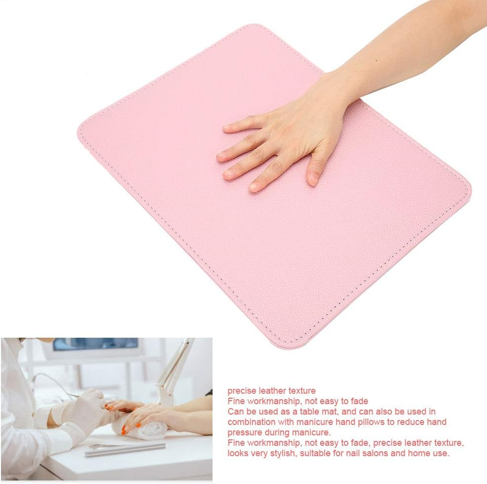 Washable Nail Art Table Mat, Foldable Nail Art Hand Pillow, Manicure Desk Mat, Soft PU Leather Manicure Arm Rest Cushion, for Nail Art Salon Home(Pink) image number 4