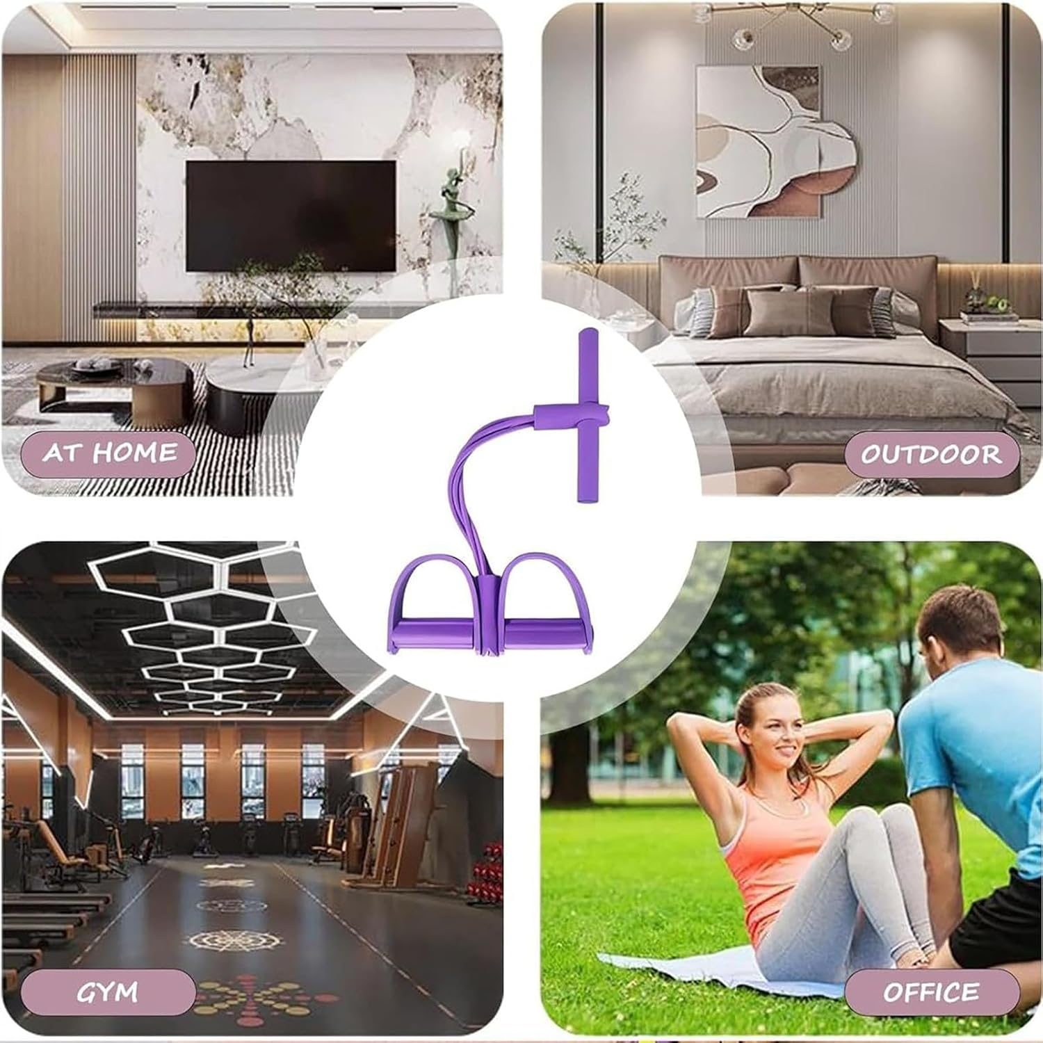 Saludea Gentle Fit Elastic Foot Resistance Band, Saludea Gentle Fit, 21 Fitness Resistance Bands-6 Tube Pedal Ankle Puller for Arm&Leg Training for Men and Women - Blue image number 6