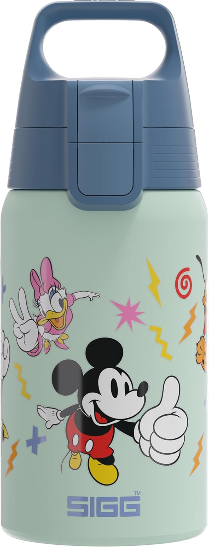SIGG - Stainless Steel Children'S Water Bottle - Shield One Disney Mickey & Friends - Suitable for Carbonated Drinks - Leak-Proof - Light as a Feather - Bpa-Free - Sports & School - Xxxx - 0.5 L