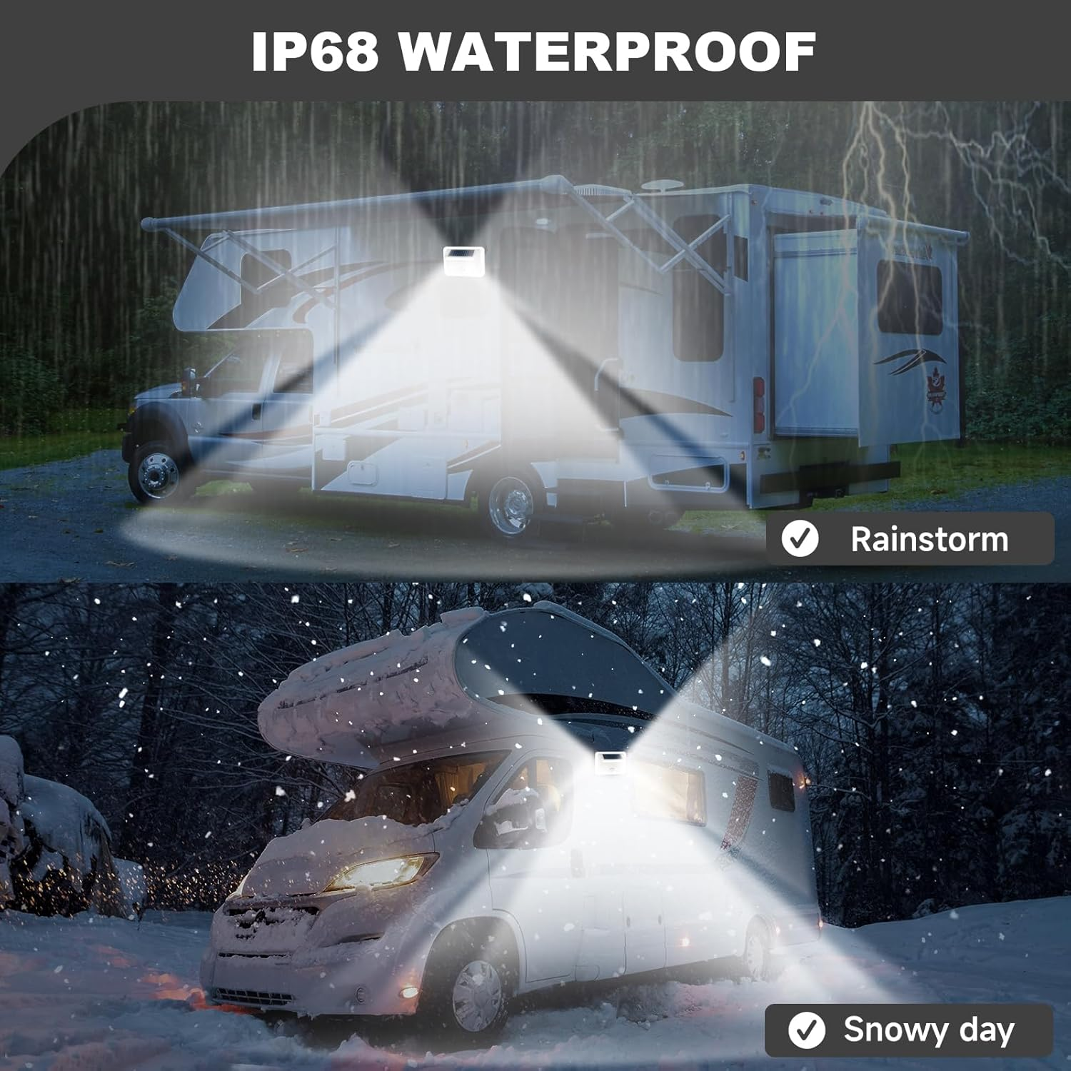 EJYTRVT Magnetic RV Solar Lights with Motion Sensor | Exterior & Outdoor Lighting for Camper, Trailer, 5Th Wheel, Truck (2 Pack) image number 2