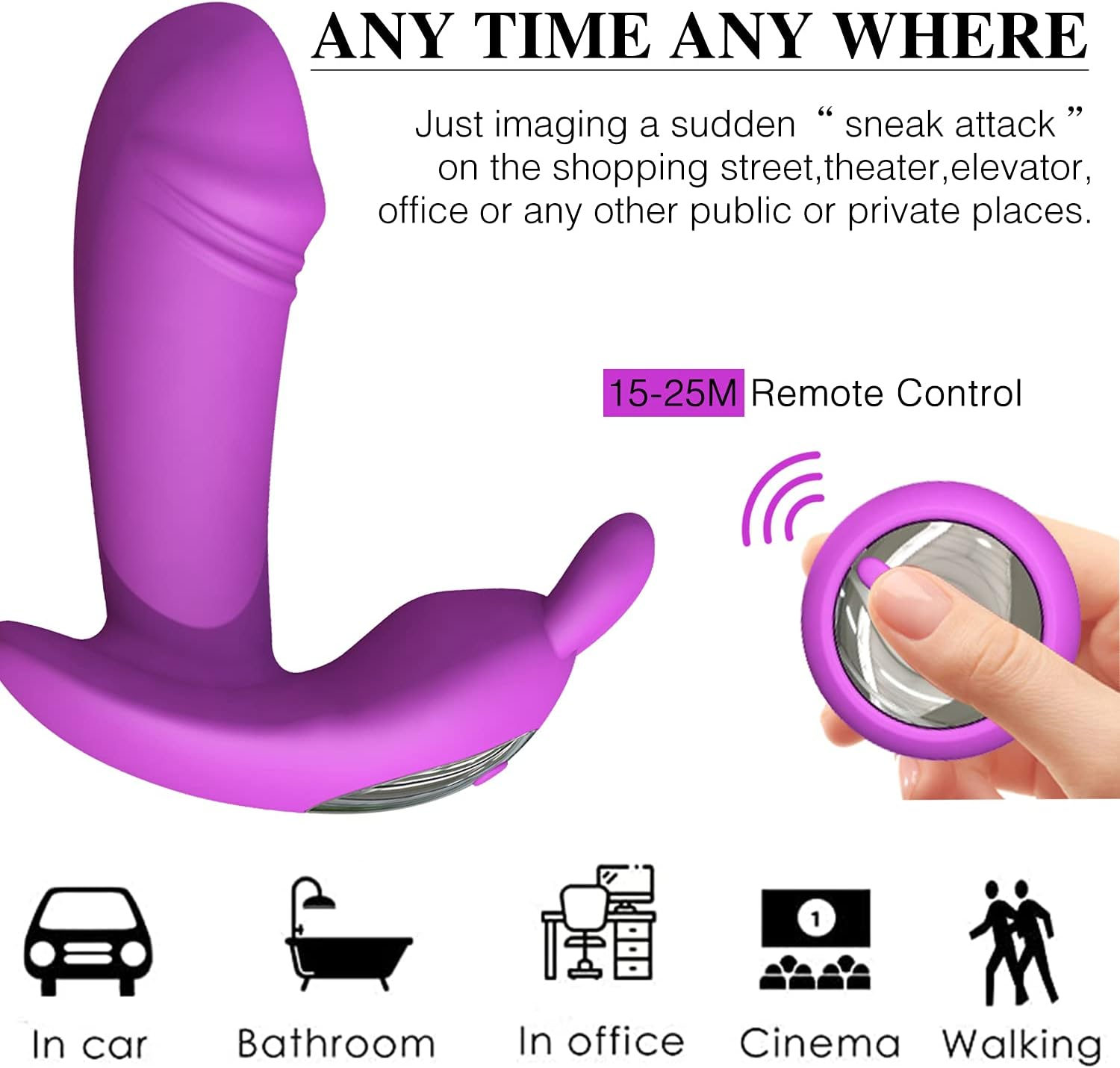 Handheld Multi-Mode Portable Bed Exercise Tool Back Massager Rechargeable Soft Silicone Multifunctional Massager Toy (Violet) image number 2