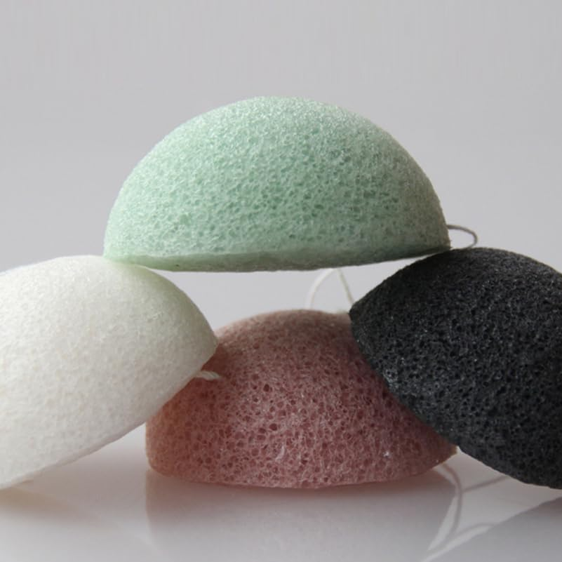 Healvian 6Pcs Konjac Sponges Organic Facial Sponge Face Washing Puff Konjac Sponge Charcoal Exfoliation Sponge for Face Facial Sponges Gentle Exfoliating Sponge Sponges for Cleaning image number 2