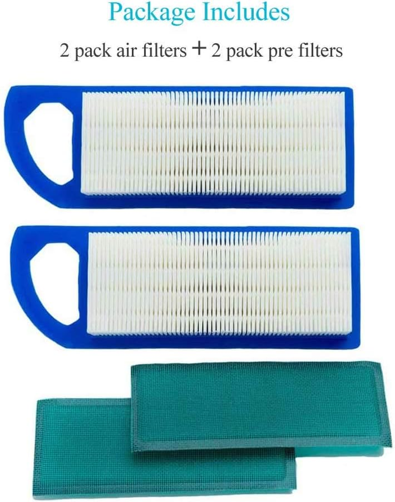 2 Pack 697153 Air Filter, Compatible for Briggs and Stratton 698083 795115, John Deere Gy20573, Premium Lawn Mower Air Cleaner image number 2
