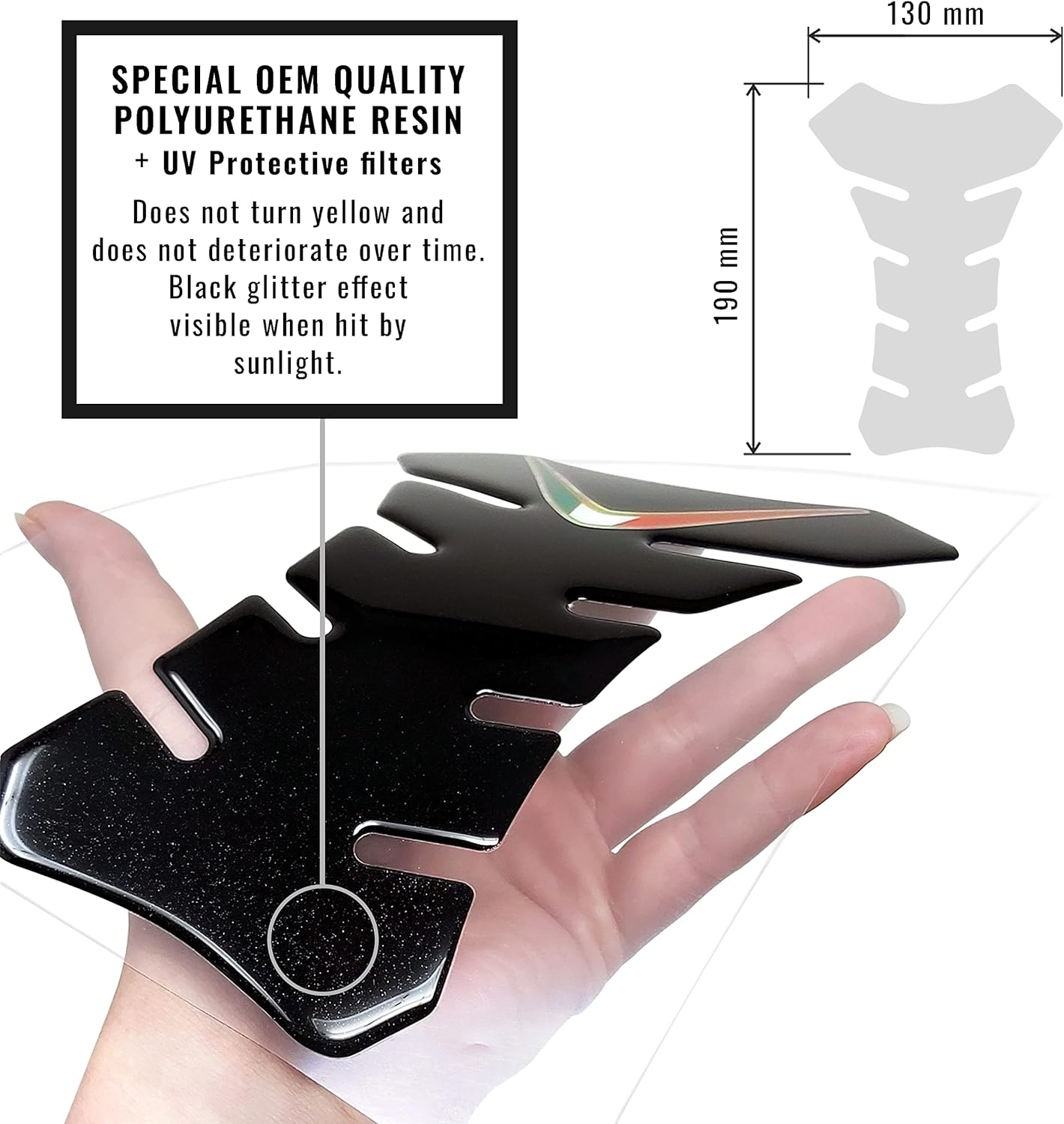 4R Quattroerre.It 18098 Tank Pad 3D Motorcycle Tank Protector England UK 19 X 13 Cm image number 1