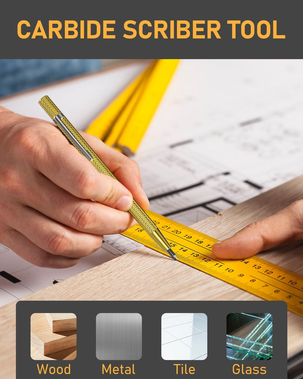 STAGEEK 34 Pack Carpenter Pencil Set with Sharpener, Mechanical Carpenter Pencils with Deep Hole Long-Nib Marker Pens, Carbide Scribe Tool & Construction Pencils for Architect Woodworking with Case