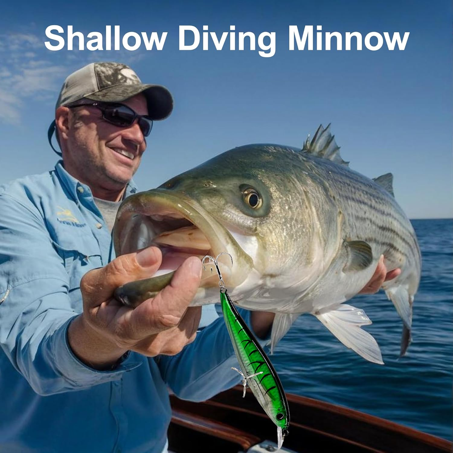 Keencatch Topwater Minnow Lure for Saltwater Fishing, Long-Casting Shallow Diver for Rock Fishing, Big Jerkbait for Kingfish, Bonitos, Salmon and Other Pelagic Fish image number 5