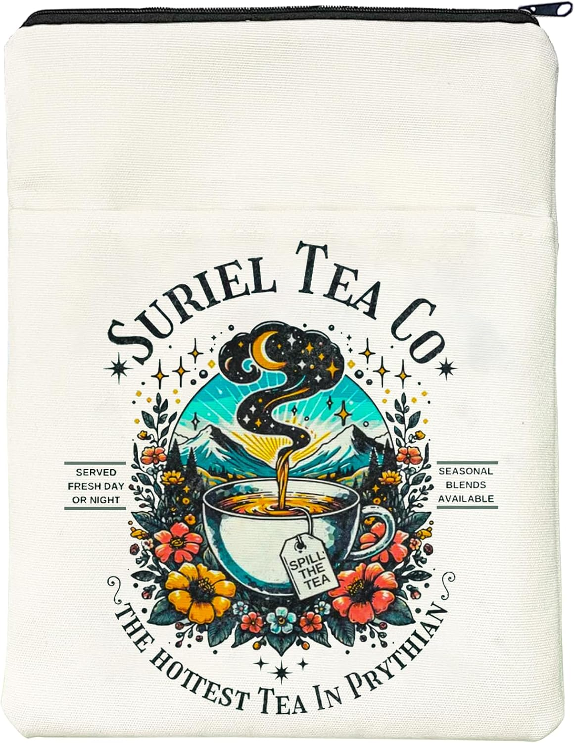 Book Lover Gift Velaris the City of Starlight Book Sleeve ACOTAR Inspired Book Covers (Tea 2 White, Medium) - Tea 2 White image number 3