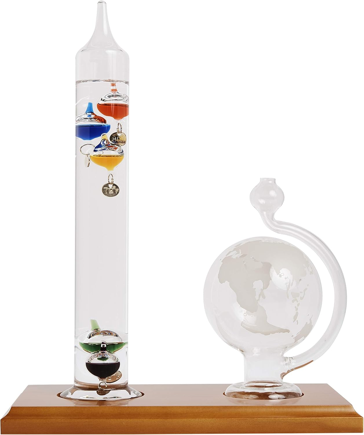 Acurite 00795A2 Galileo Thermometer with Glass Globe Barometer image number 2