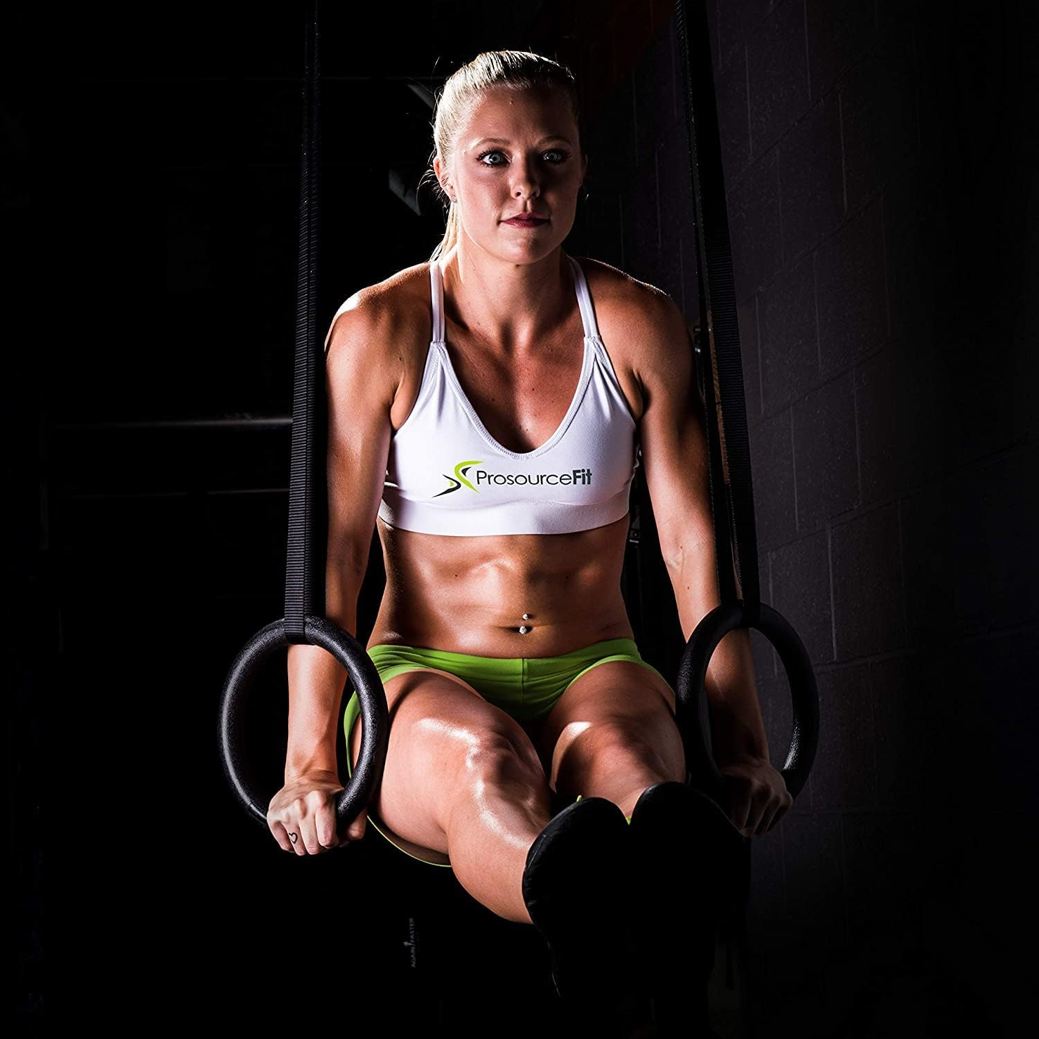 HCE Gymnastic Rings with Adjustable Straps & Metal Buckles, Non-Slip Olympic Ring Hoops Pair - Gym Rings, Strength Training, Pull-Ups, Dips or Chin-Ups Sports Fitness Exercise Workout - Wood image number 5