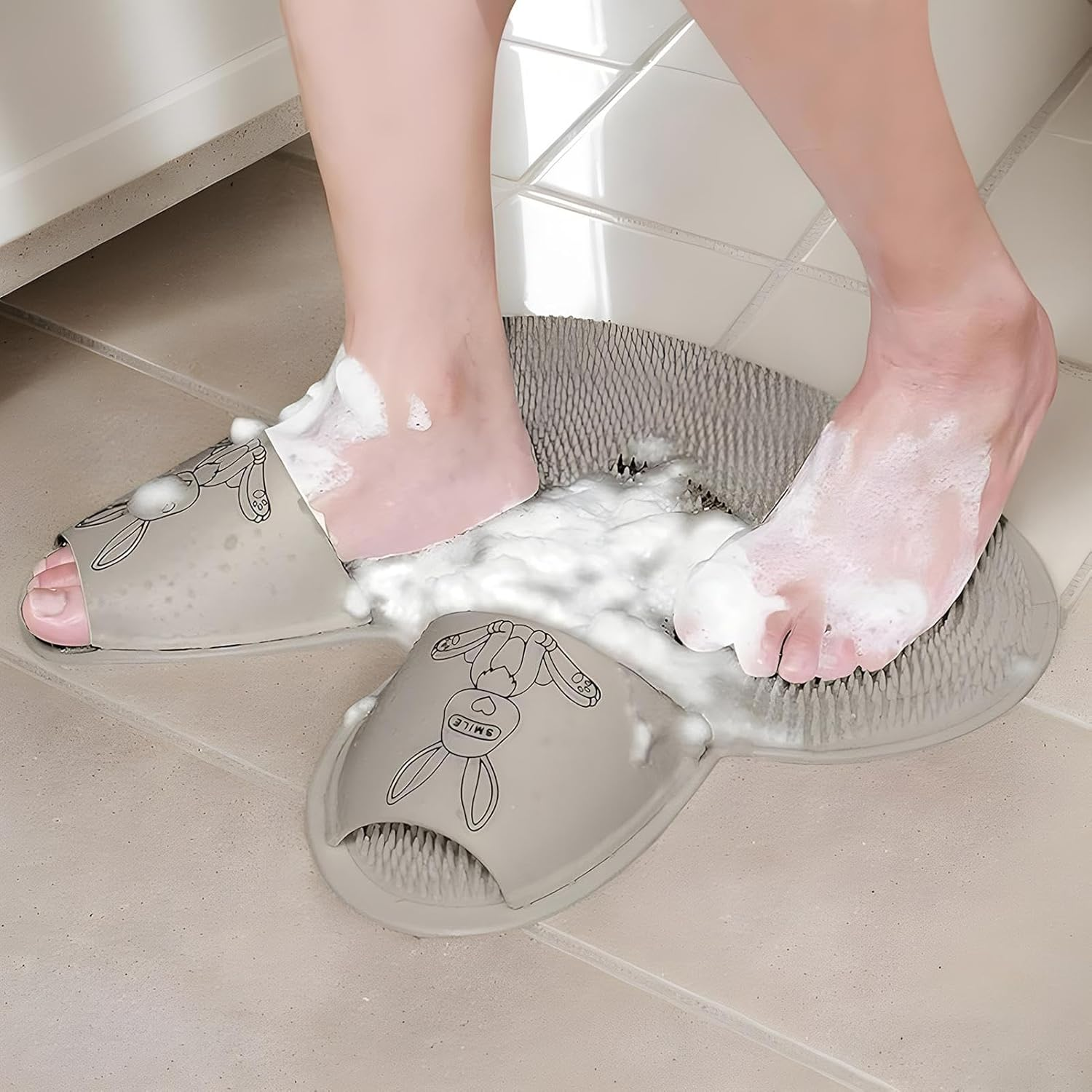 Shower Foot Scrubber Mat - Silicone Foot Washer for Shower,Non-Slip Brush Feet Cleaner Bathroom Accessories, Cleaning Supplies for Women Men Elderly Scrubbing image number 2