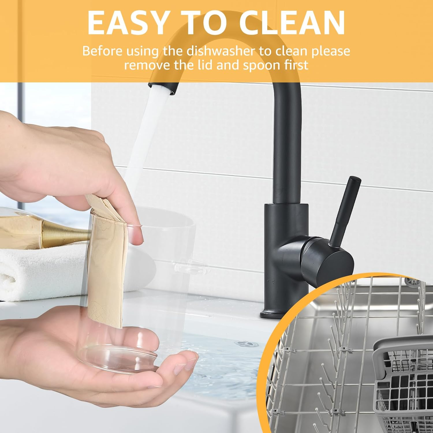 4Pcs Glass Jars with Bamboo Lids and Spoons 600ML Airtight Spice Jars Clear Glass Storage Jars Multipurpose Food Storage Containers Dishwasher Safe Glass Jars for Coffee Cereal Spices image number 2