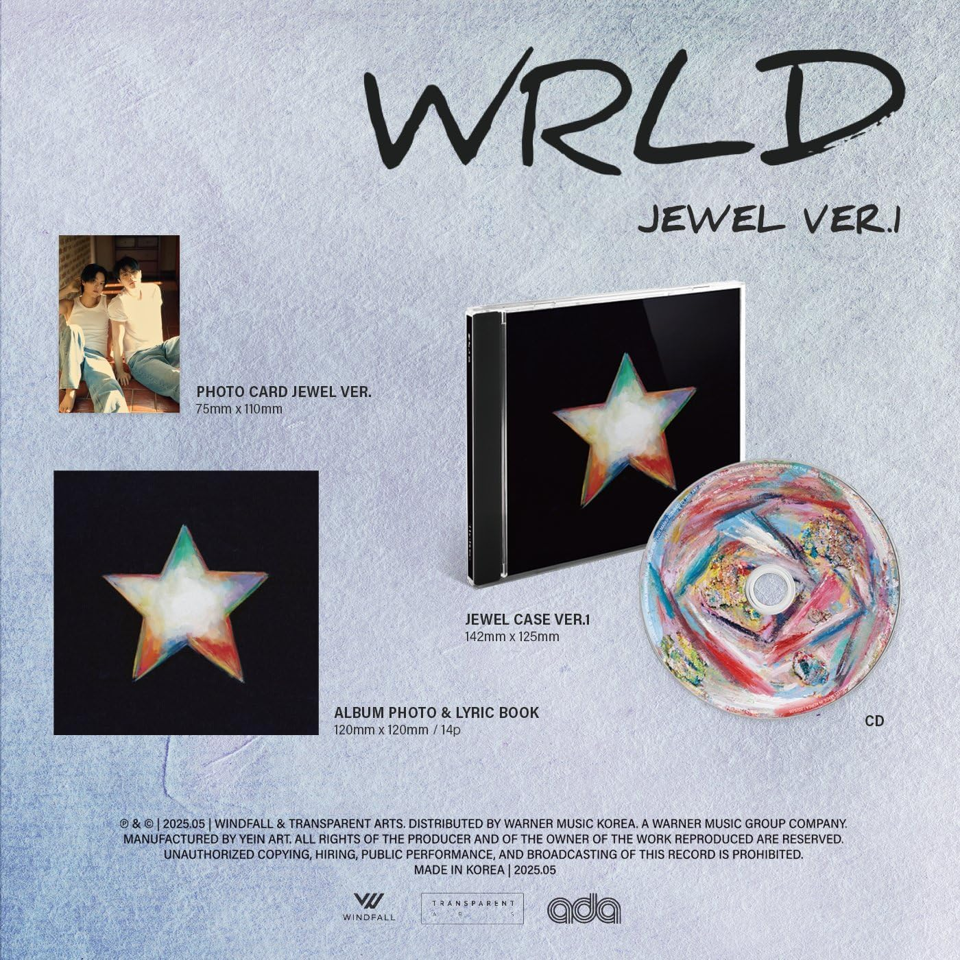The Rose WRLD Album Jewel Ver.1 Case+Cd+Tracking Sealed WORLD