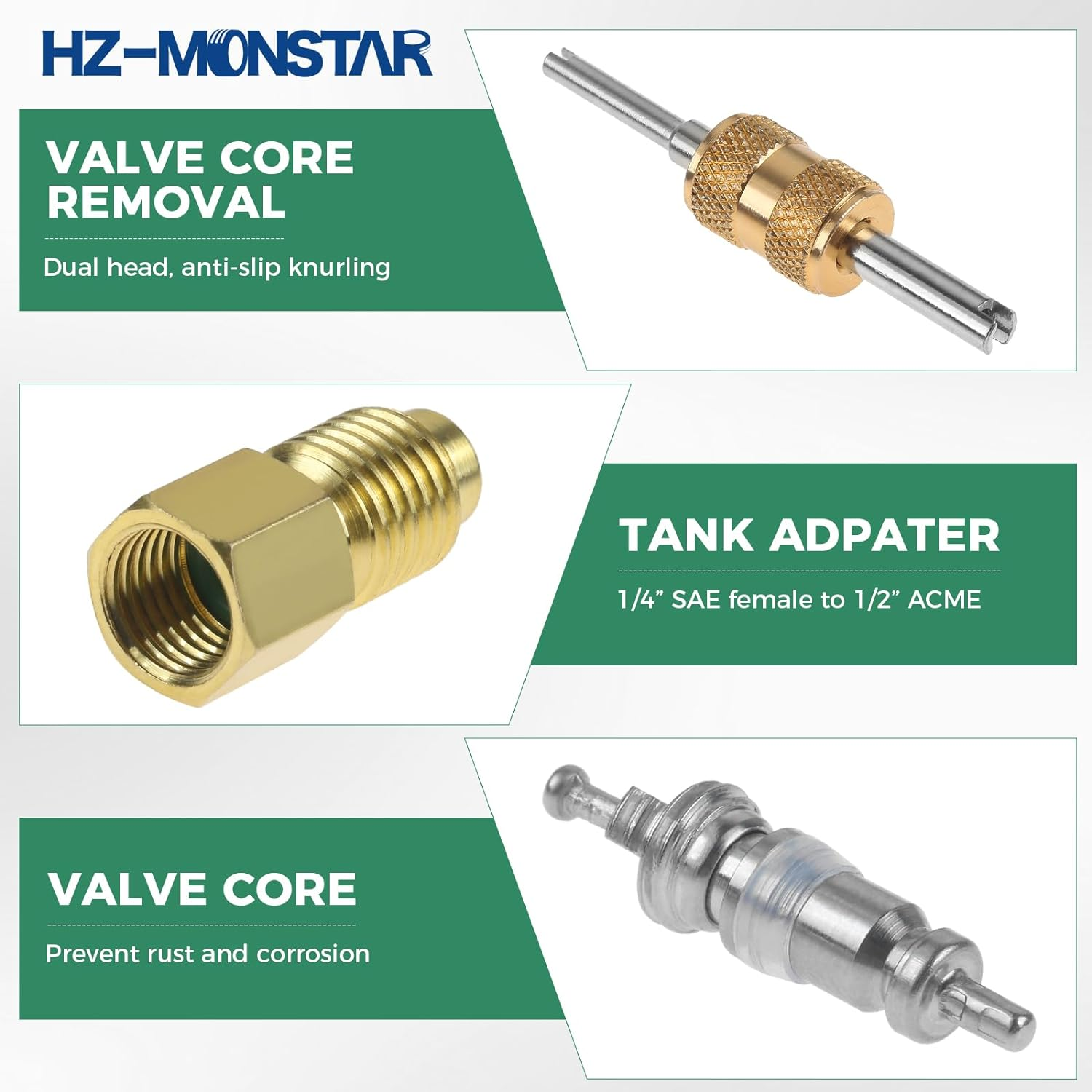 R134A Can Tap, Self Sealing R134A Refrigerant Dispenser with 1/2" Acme 1/4" SAE Adapter, R134A Self Sealing Can Tap and Puncture AC Freon Can 134A Adapter Fittings for AC System Red image number 6