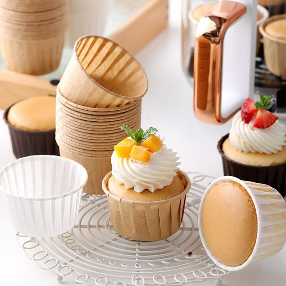 JOWILIN 150 Pcs Cupcake Paper Cups, Disposable Baking Cups, Cupcake Molds, Cupcake Liners, High Temperature-Resistant and Greaseproof Wrappers Paper, Muffin Holders for Birthday Party Wedding Baking image number 5