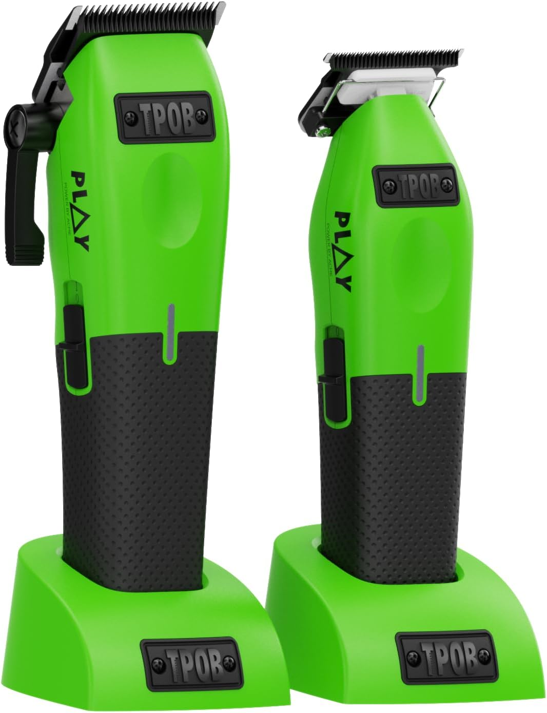 TPOB Play Barber Hair Clippers for Men 7500 RPM with Rubber Grips (Green 2 Set)