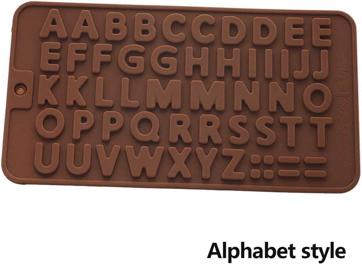 2 Pcs Chocolate Moulds,Silicone Moulds,Gummy Moulds,Alphabet Silicone Mould with Happy Birthday Cake Decorations Symbols for Cake Making Etc. image number 3