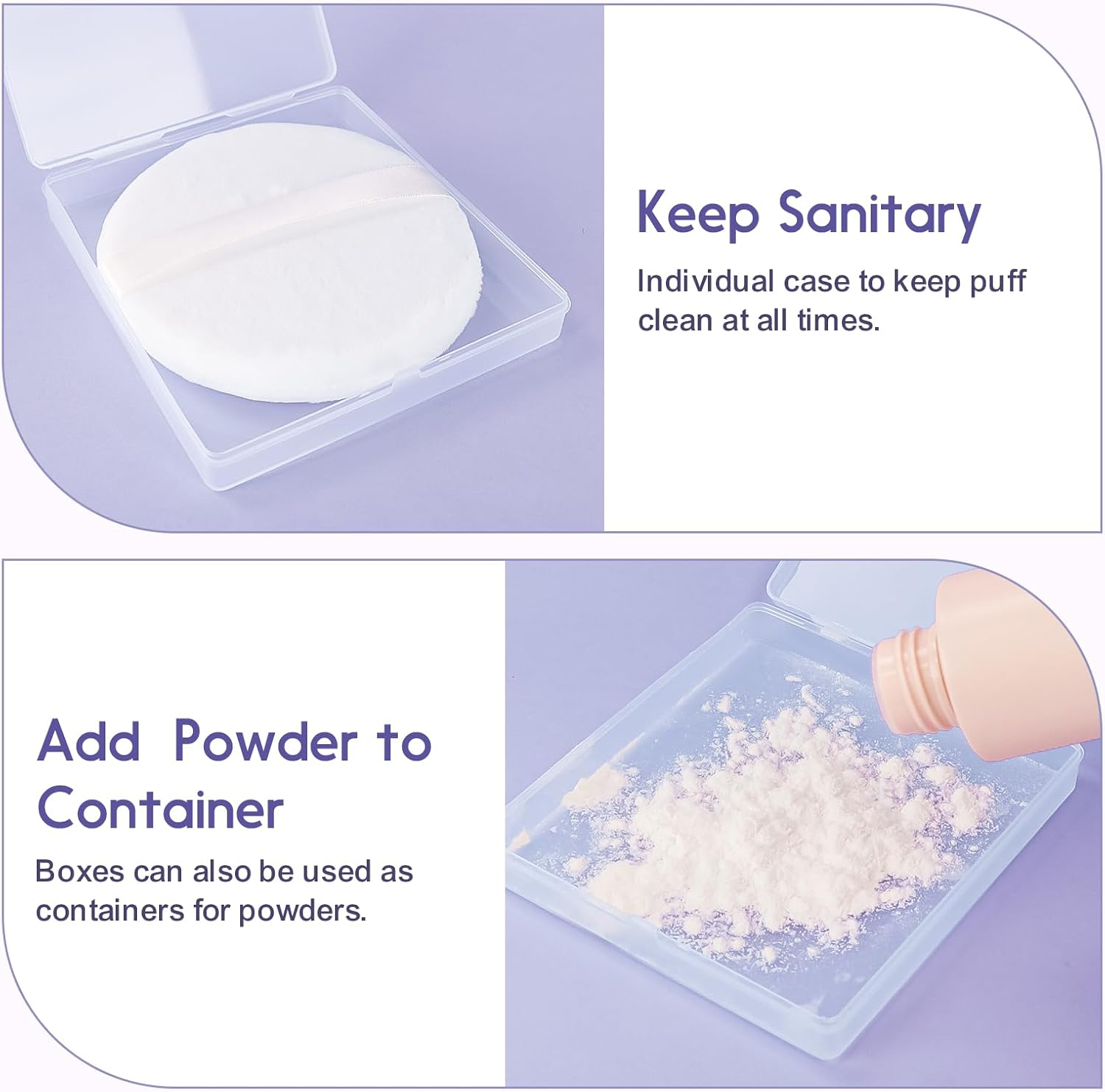 WSYUB Powder Puff, 4.33&rsquo;&rsquo; Powder Puff for Body Powder,Large Body Powder Puff,Body Powder Applicator, Body Powder Puff and Container image number 5