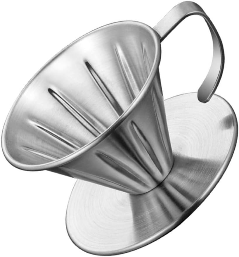 Operitacx Stainless Steel Coffee Filter Coffee Dripper with Handle Precision Filter Easy Extraction