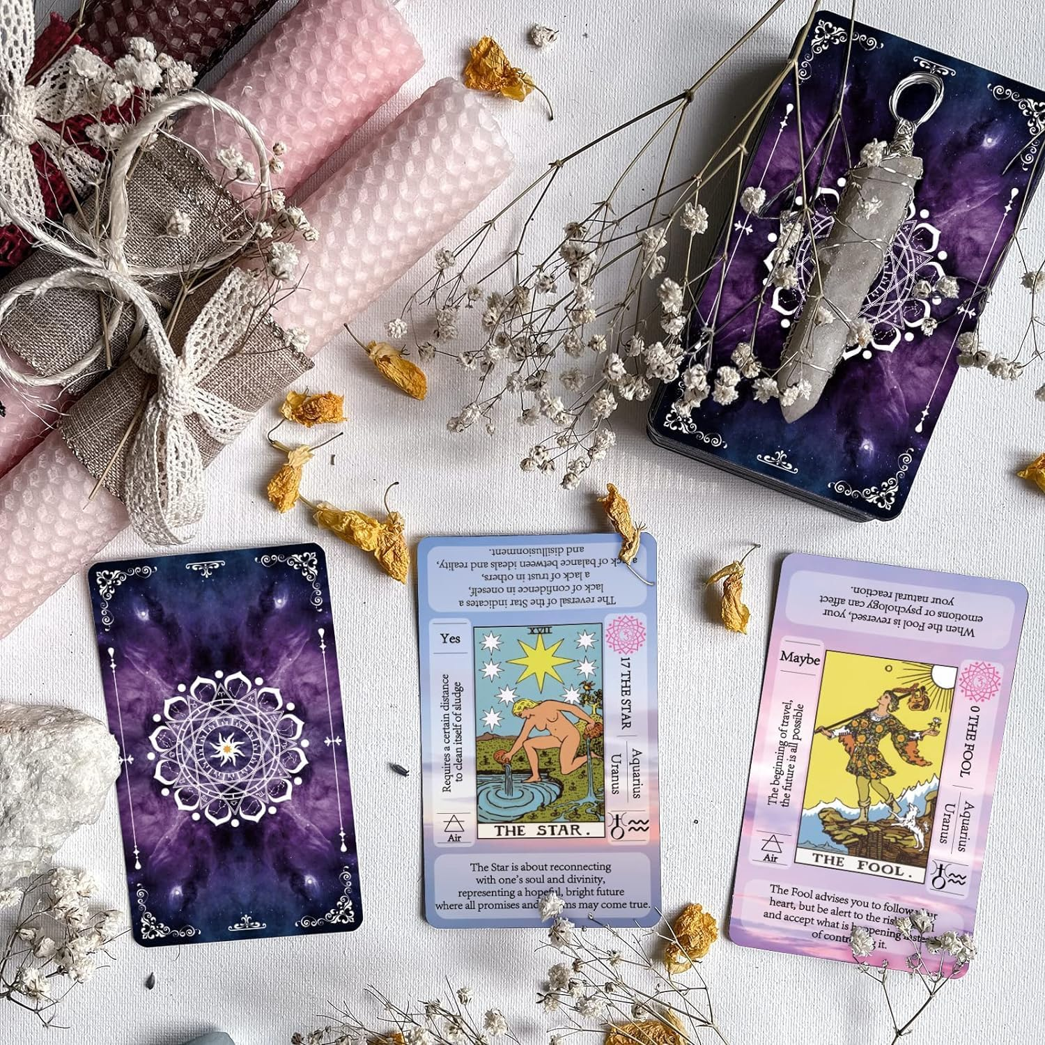 Tarot for Beginners,Tarot Cards Deck with Guide Book,Selected Tarot In-Depth Interpretation Sets with Keywords,Chakras,Planets,Zodiac,Elements,Yes/No, Affirmations. image number 2