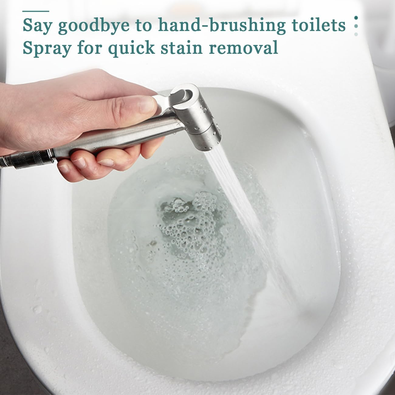 Ciuaz Handheld Bidet Sprayer for Toilet, Water Pressure Control Stainless Steel Toilet Water Sprayer Kit, with Wall Bracket、Pu Flexible Hose Spray Bidet Attachment for Personal Hygiene or Toilet Clean image number 6