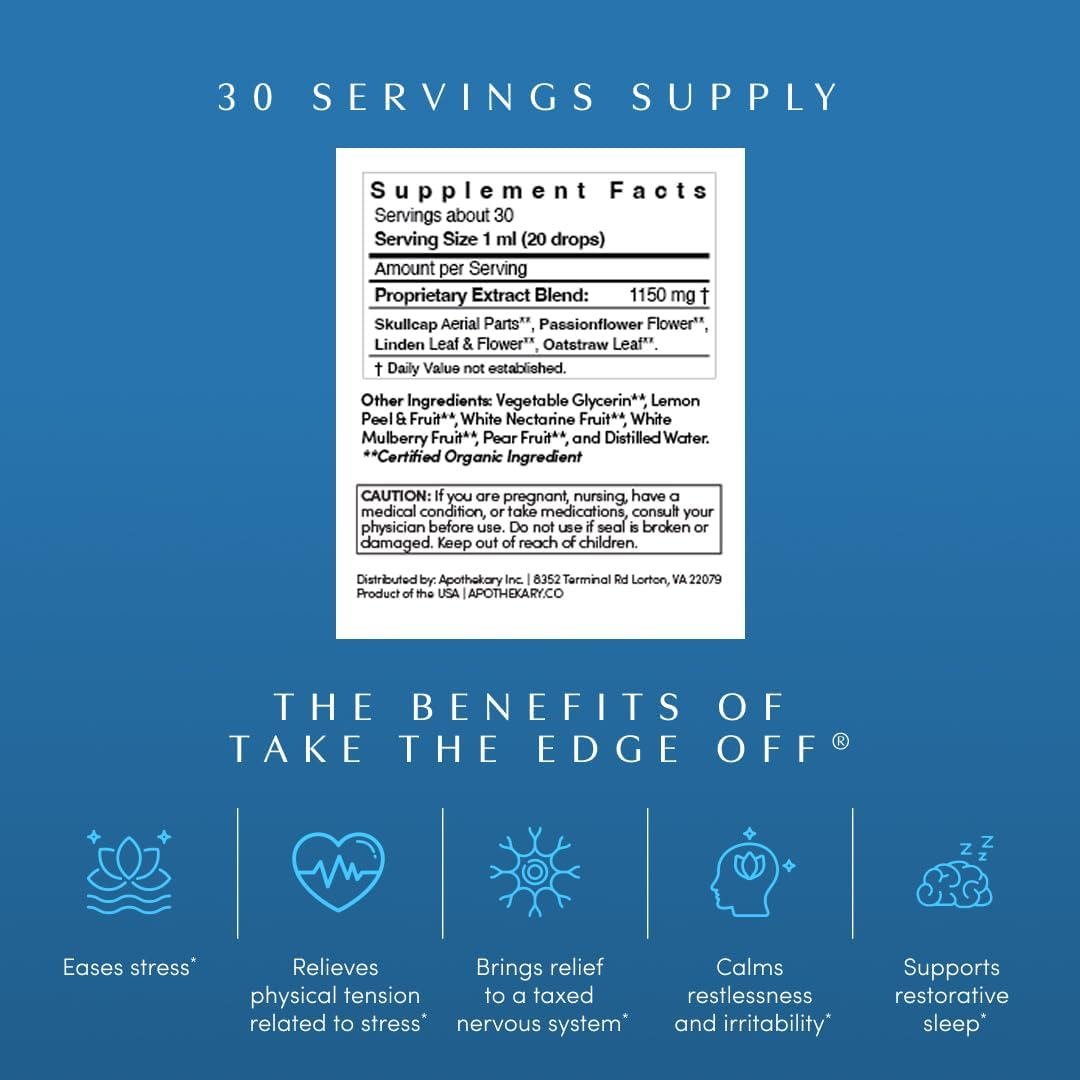 Apoth&eacute;kary Take the Edge off White Wine-Inspired- Herbal Supplement, Sugar Free, Gluten Free, Vegan, 30 Servings - 1.22Oz image number 6