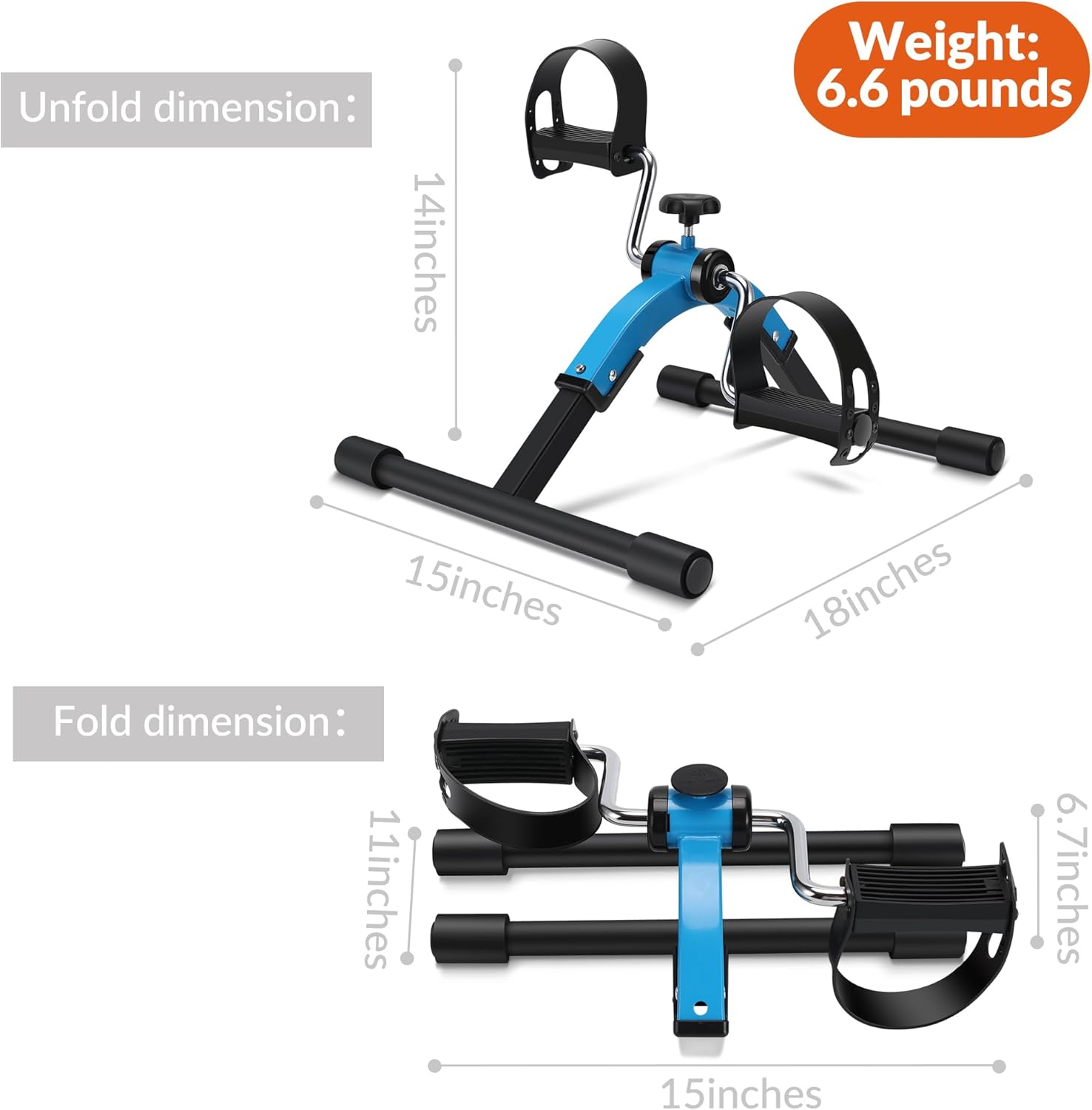 Pedal Exerciser Mini Exercise Bike for Leg and Arm Cycling Exercisce Foldable Pedaller image number 5