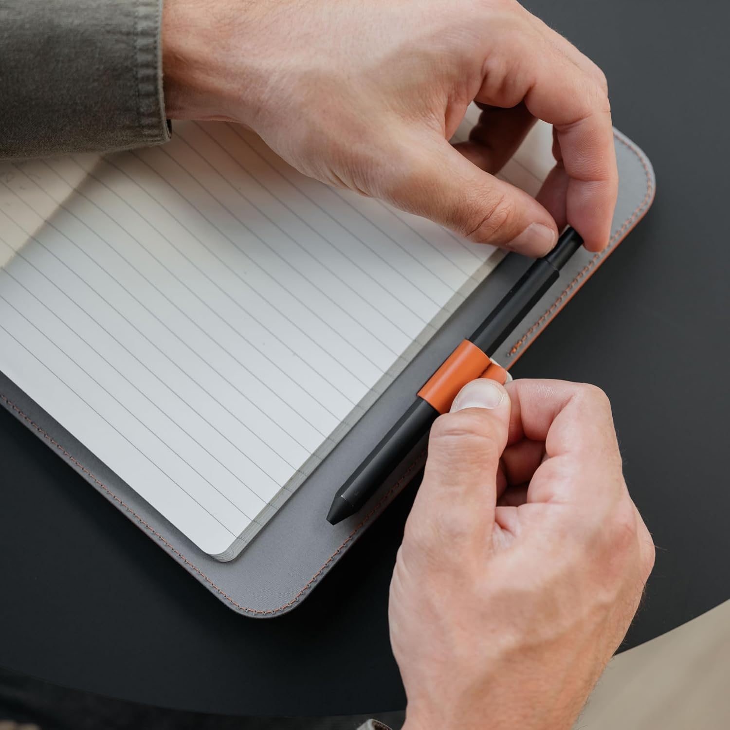 Orbitkey Compendium | Beautiful and Secure Notebook Cover | Pen Holder | Hidden Card Storage (Terracotta, A5) image number 4