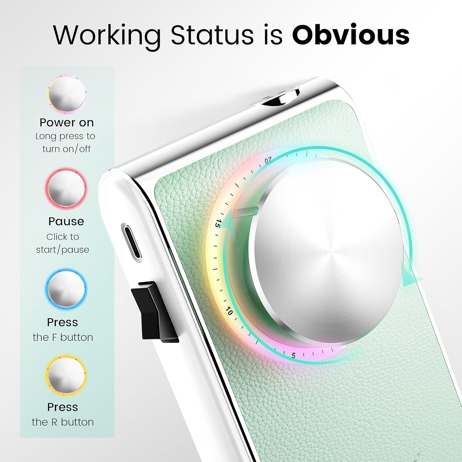 L'UGX Rechargeable Nail Drill Professional &ndash; Cordless Electric Nail File for Acrylic & Gel Nails 30000 RPM, Quiet & Smooth Efile for Manicure & Pedicure,Green image number 6