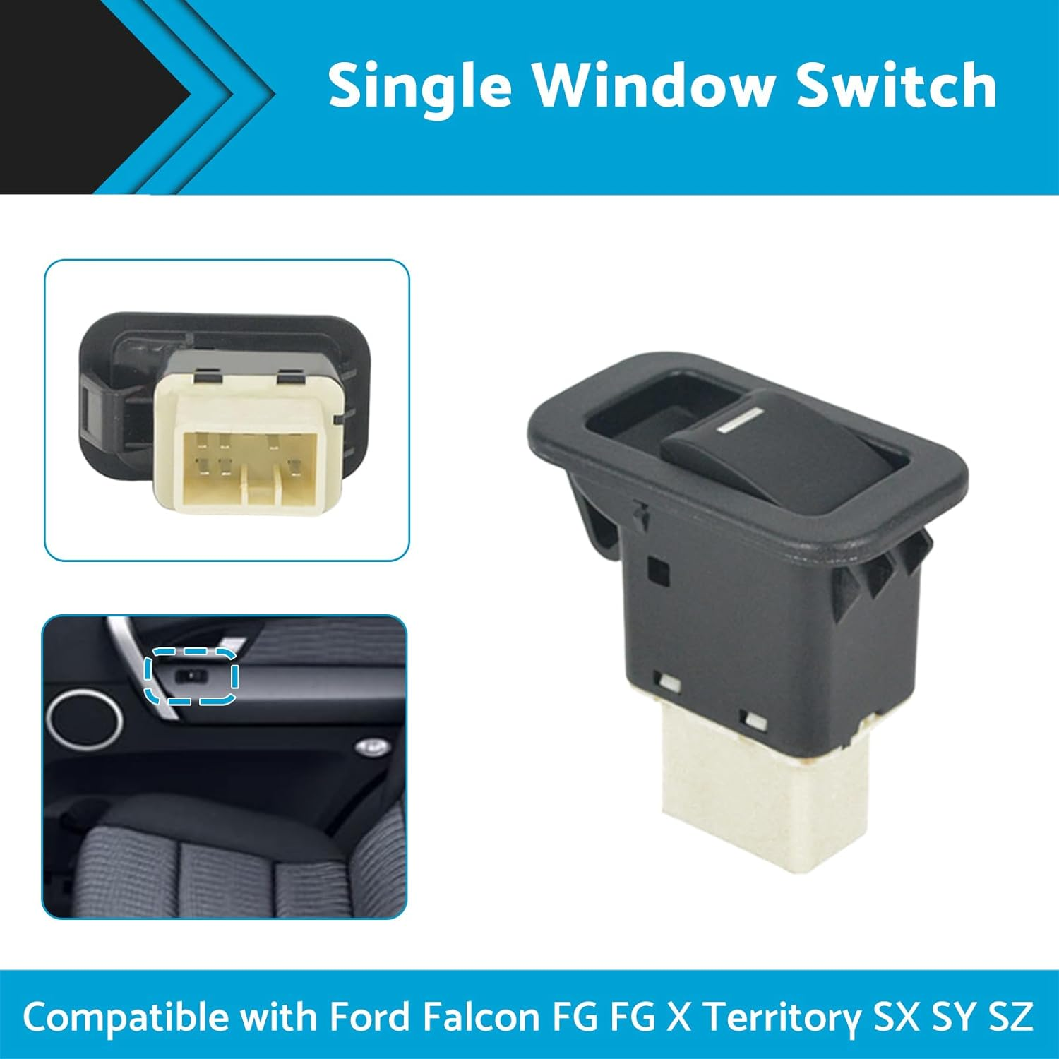 KAKA AUTO PARTS 1X Single Window Switch Suitable for Ford Territory SX SY SZ Falcon FG XR6 XR8 with Light image number 2