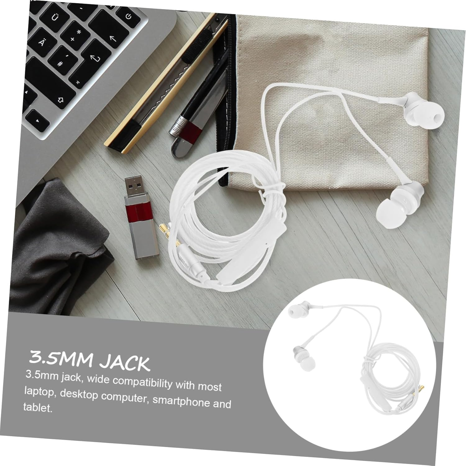 GARIOUANS Ergonomic In-Ear Earbud Headphones Wired Jack for Phone Tablet Laptop Comfortable Fit with Sound Isolation and Long Wear Design Random Color image number 1