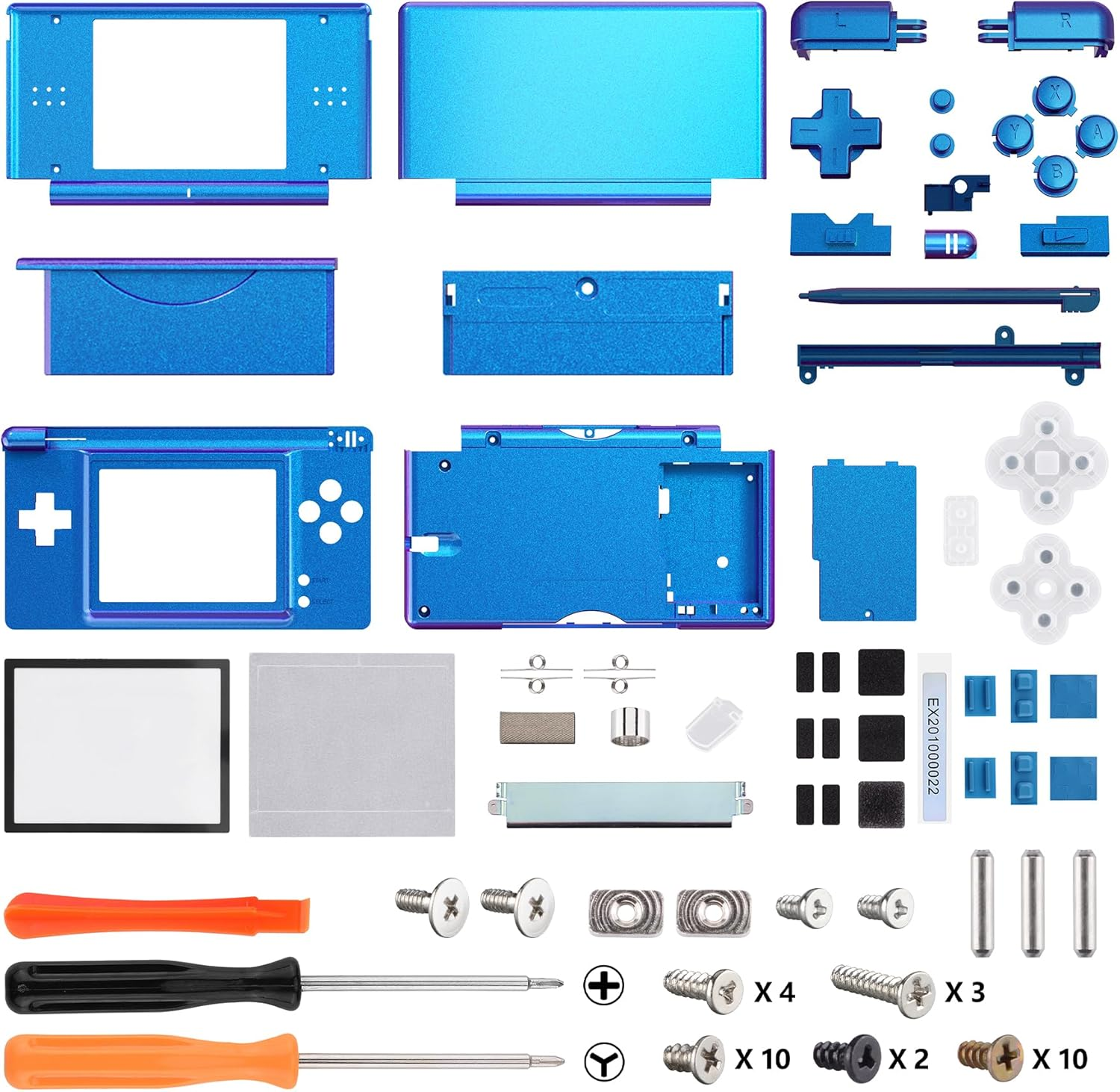 Extremerate Chameleon Purple Blue Replacement Full Housing Shell for Nintendo DS Lite, Custom Handheld Console Case Cover with Buttons, Screen Lens for Nintendo DS Lite NDSL - Console NOT Included - Chameleon Purple Blue image number 6