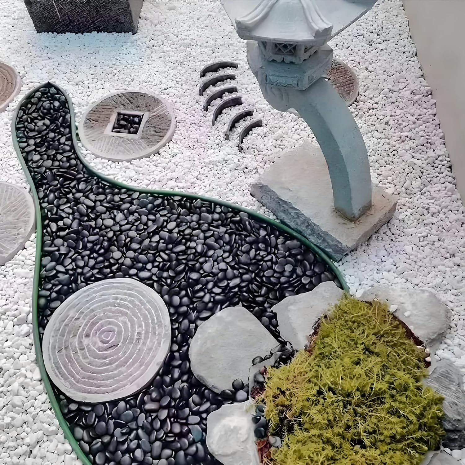 Calofulston 2.2LB Black Rock, Small River Stones Pebbles for Plants, Vases, Landscaping, Highly Polished Decorative Rocks, 1-1 3/4 Inch image number 5