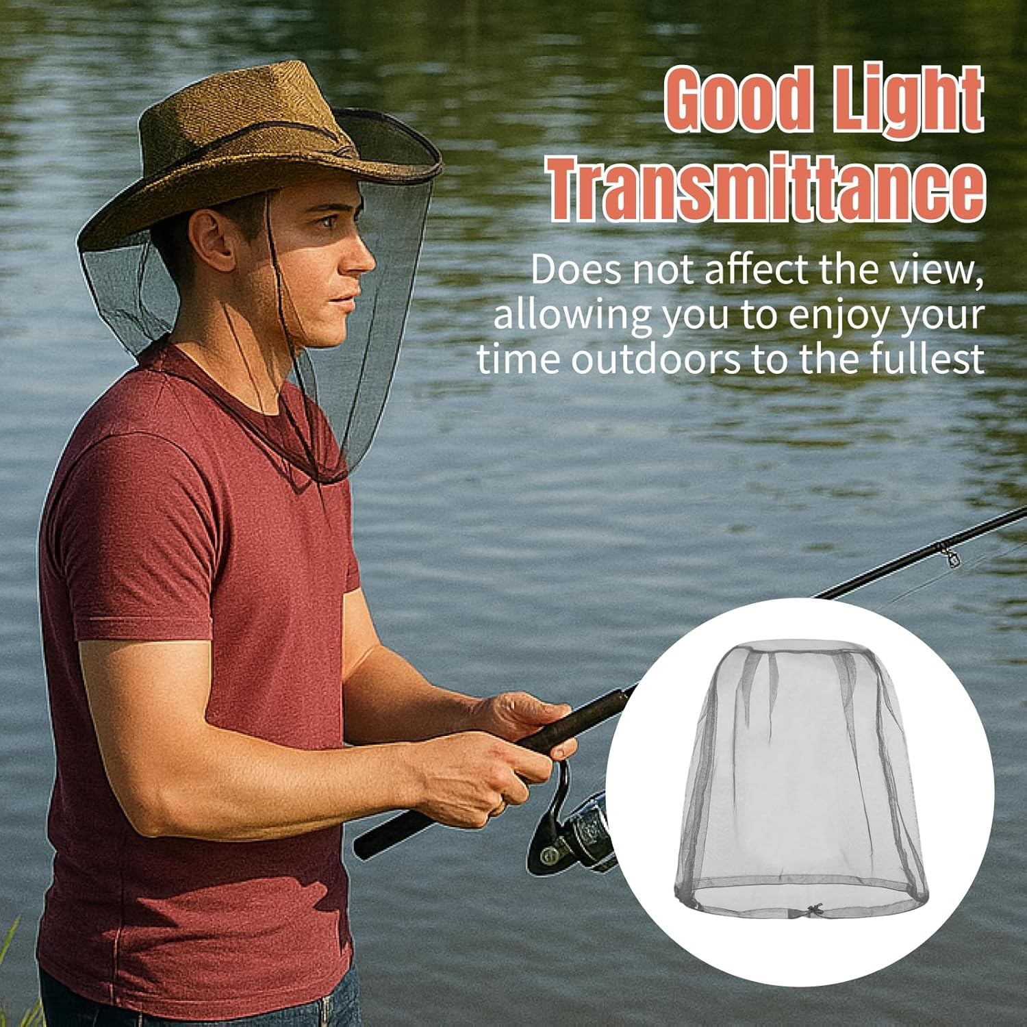 Fly Nets for Head 4 Pack Mosquito Head Nets, Breathable Face Mesh Net with Elastic Band for Ultimate Bug Protection, Outdoor Activities like Hiking, Camping, Fishing, and Travel (Regular Size, Grey) image number 1