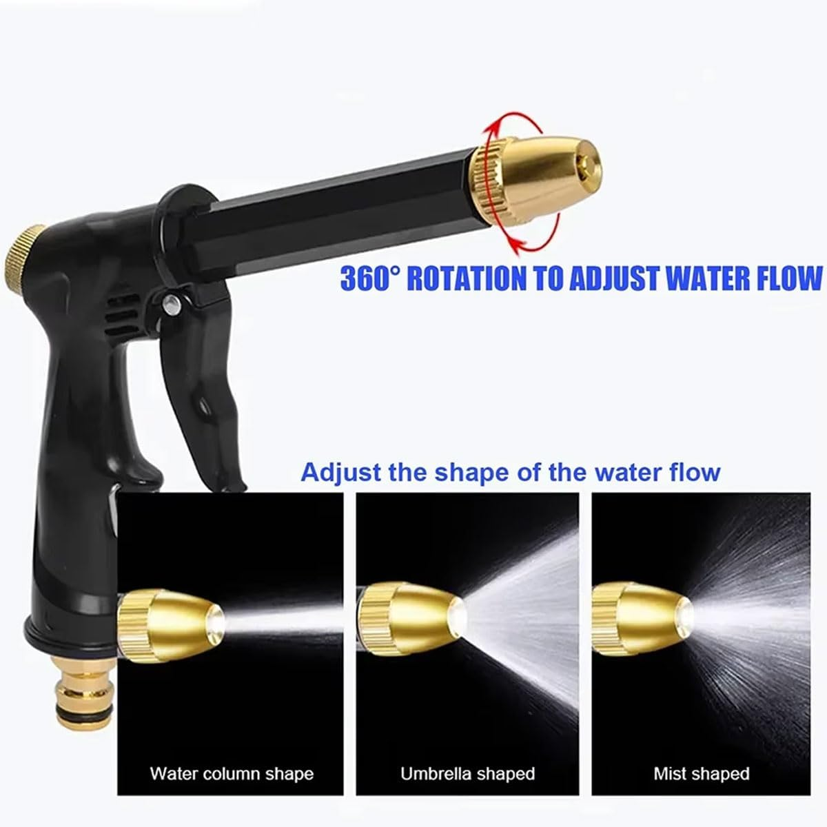 AIMALL High Pressure Car Wash Water Gun Set with Foam Bottle and Antifreeze PVC Hose | Adjustable Spray Nozzle for Car Cleaning Garden Watering Vegetables Flowers image number 1