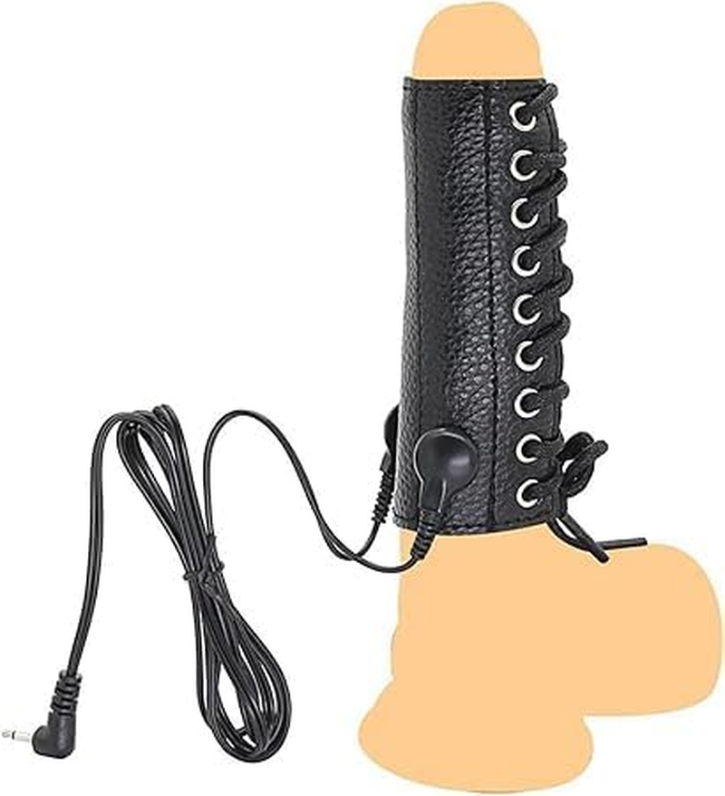Electro Shock Penis Ring Estim Sex Penis Cock Hode Ring Stimulator Vibration Penis Sleeve for SM Sex Toys Adult Women Men image number 6