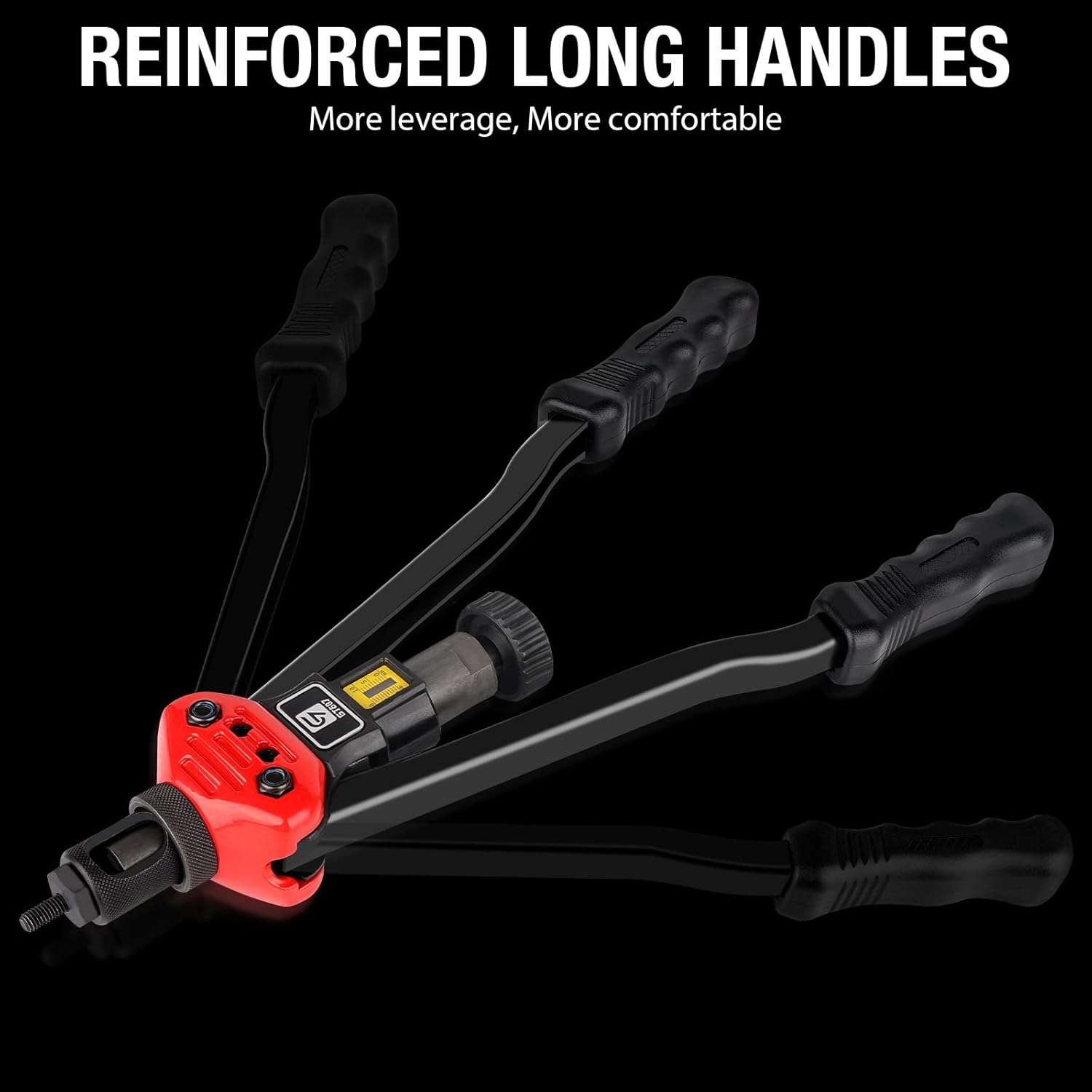 Giantisan 17" Rivet Nut Tool, Professional Rivet Nut Tool Setter Kit Including 11 Metric and SAE Mandrels, 110Pcs Assorted Rivet Nuts, Effortless Design, Rugged Carrying Case image number 4