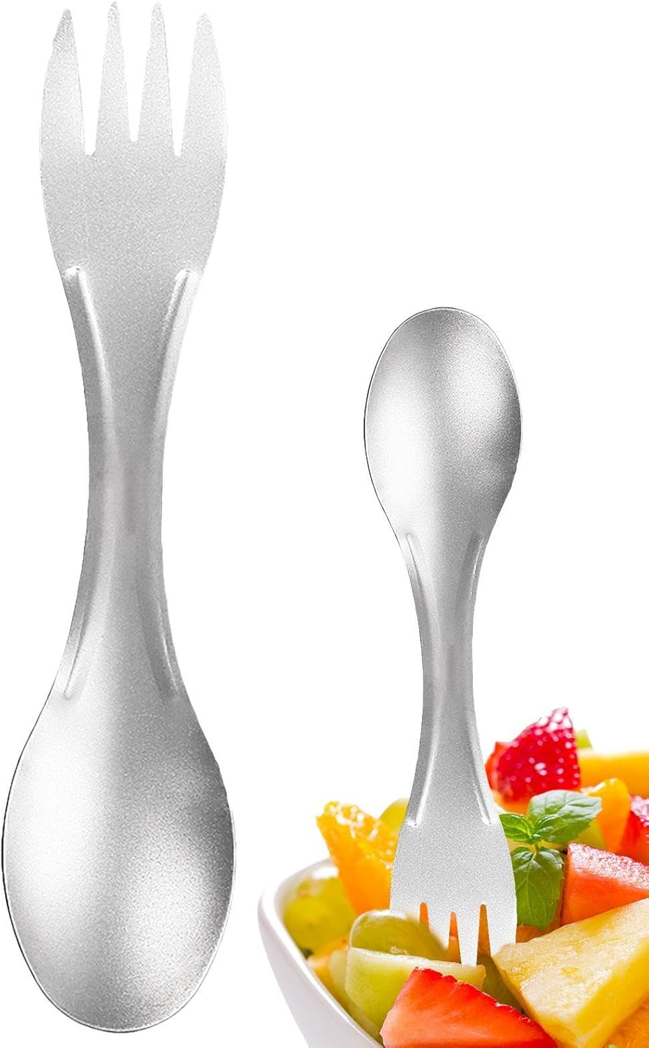 Camping Spork - 2-In-1 Storage, Fork, Spoon, Combined Ultralight Camping Utensils, Outdoor Spork, Environmentally Friendly Spork, Ultralight Camping Equipment for Hiking and Outdoors